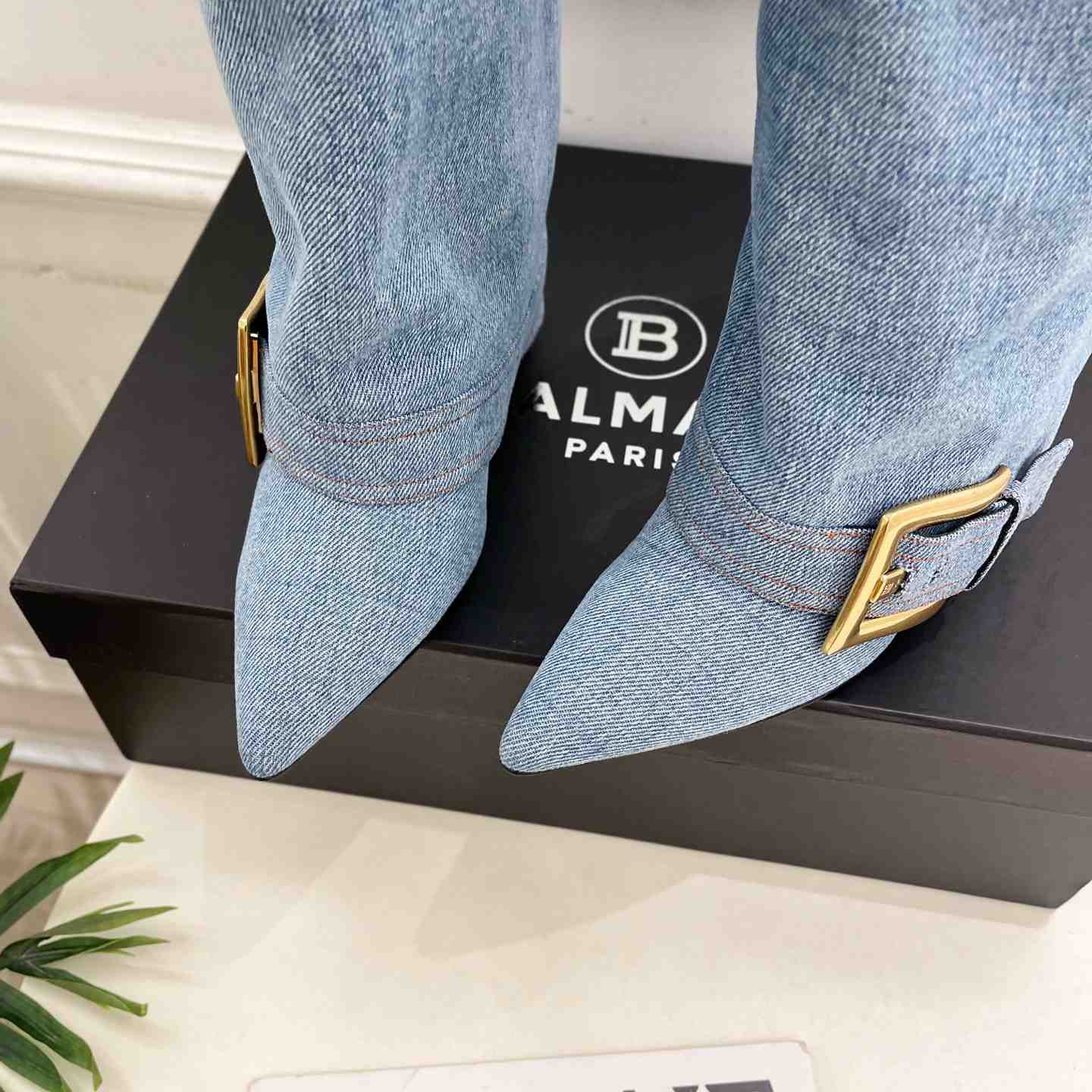 Balmain Anthem Denim Boots - DopestKickz