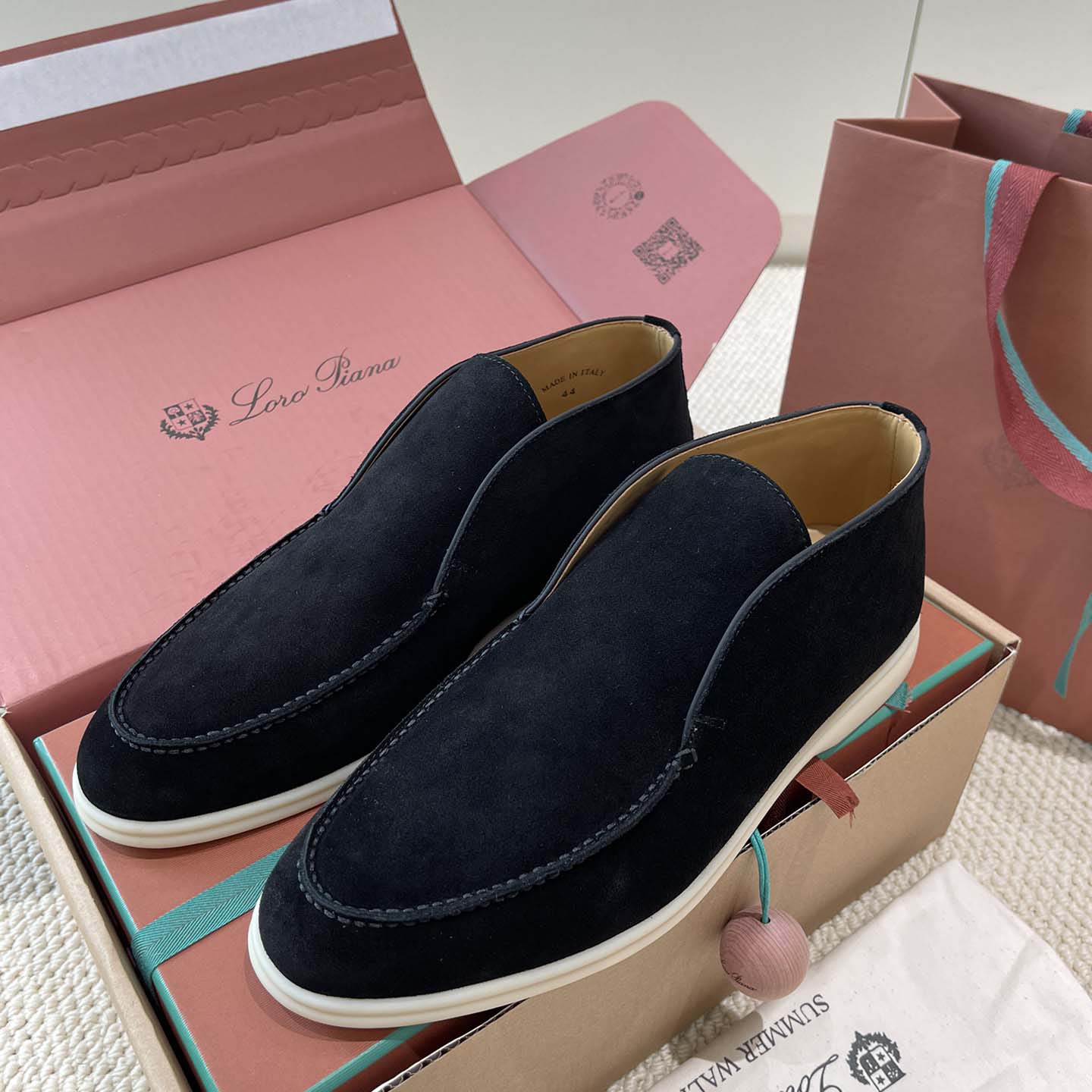 Loro Piana White Sole Summer Walk Loafers - DopestKickz