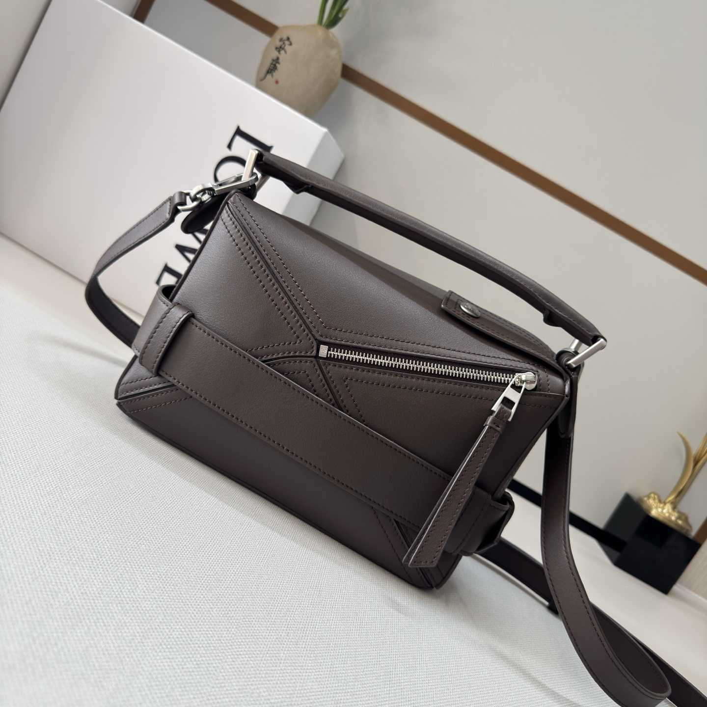 Loewe Small Puzzle Biker Bag In Shiny Calfskin - DopestKickz