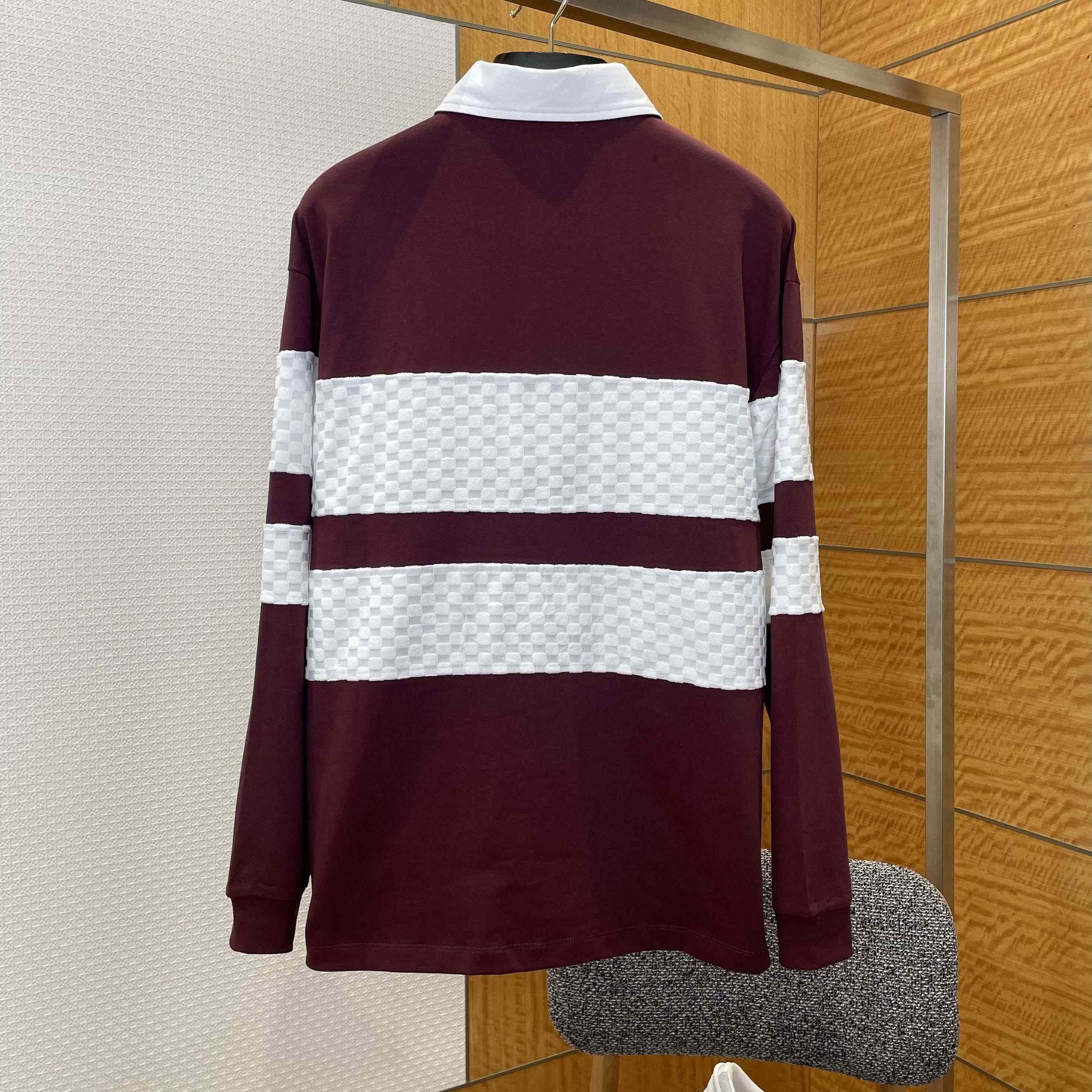 Louis Vuitton Damier Striped Long-Sleeved Polo Shirt   1AIKBY - DopestKickz