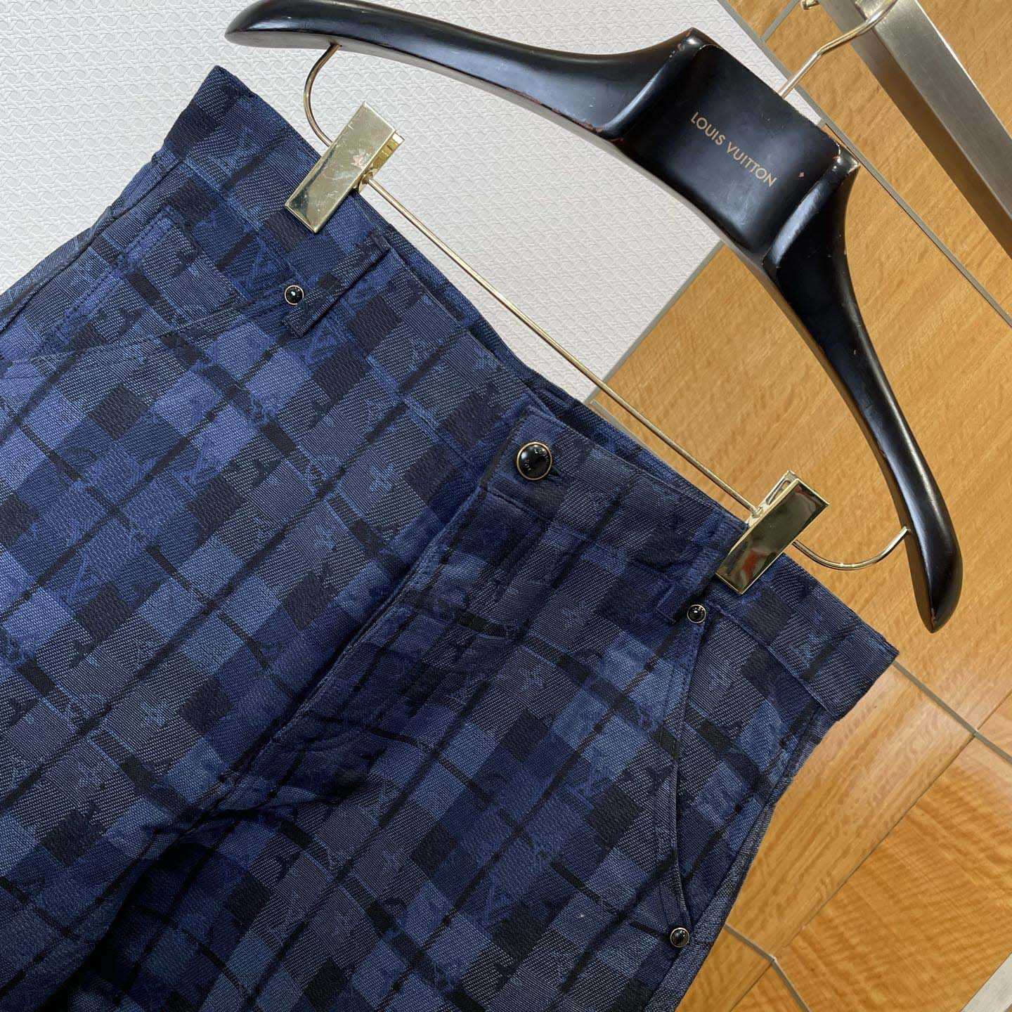 Louis Vuitton Monogram Tartan Denim Pants   1AIJUQ - DopestKickz