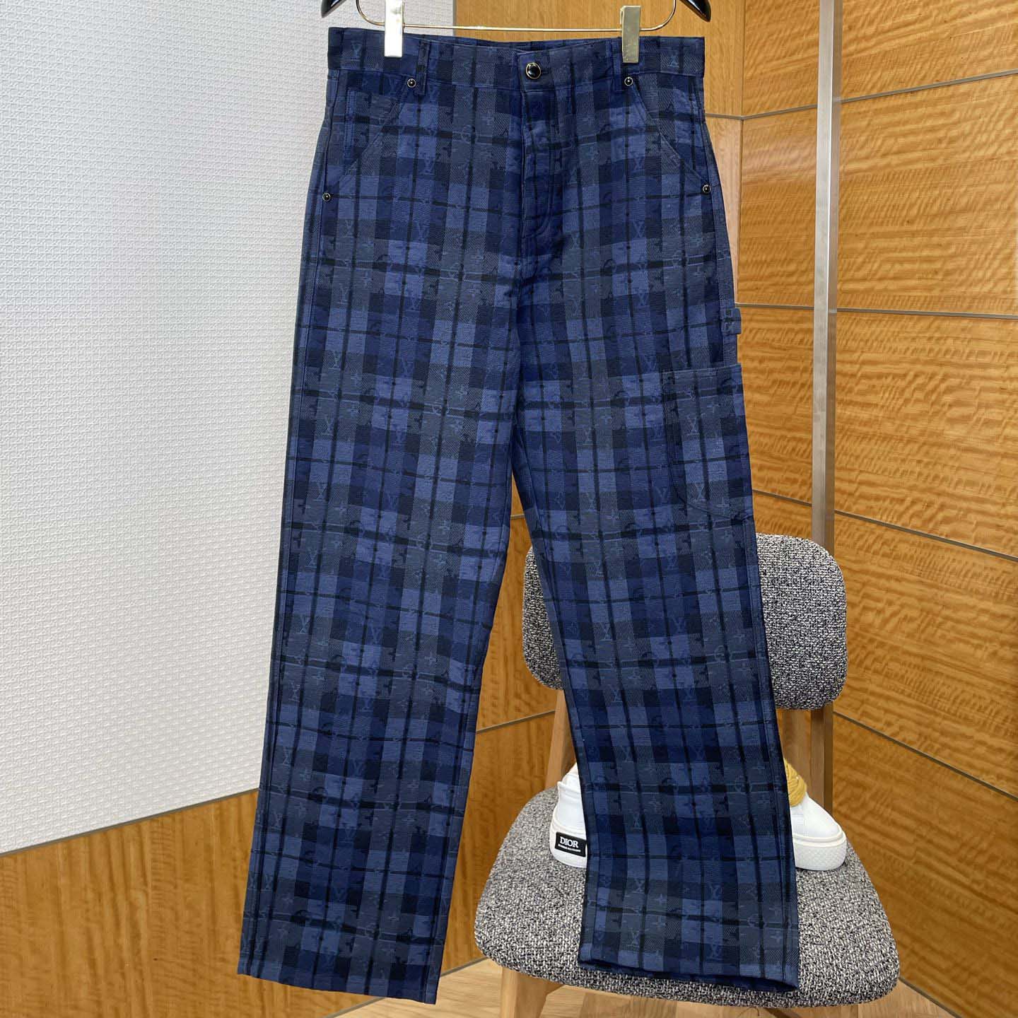 Louis Vuitton Monogram Tartan Denim Pants   1AIJUQ - DopestKickz