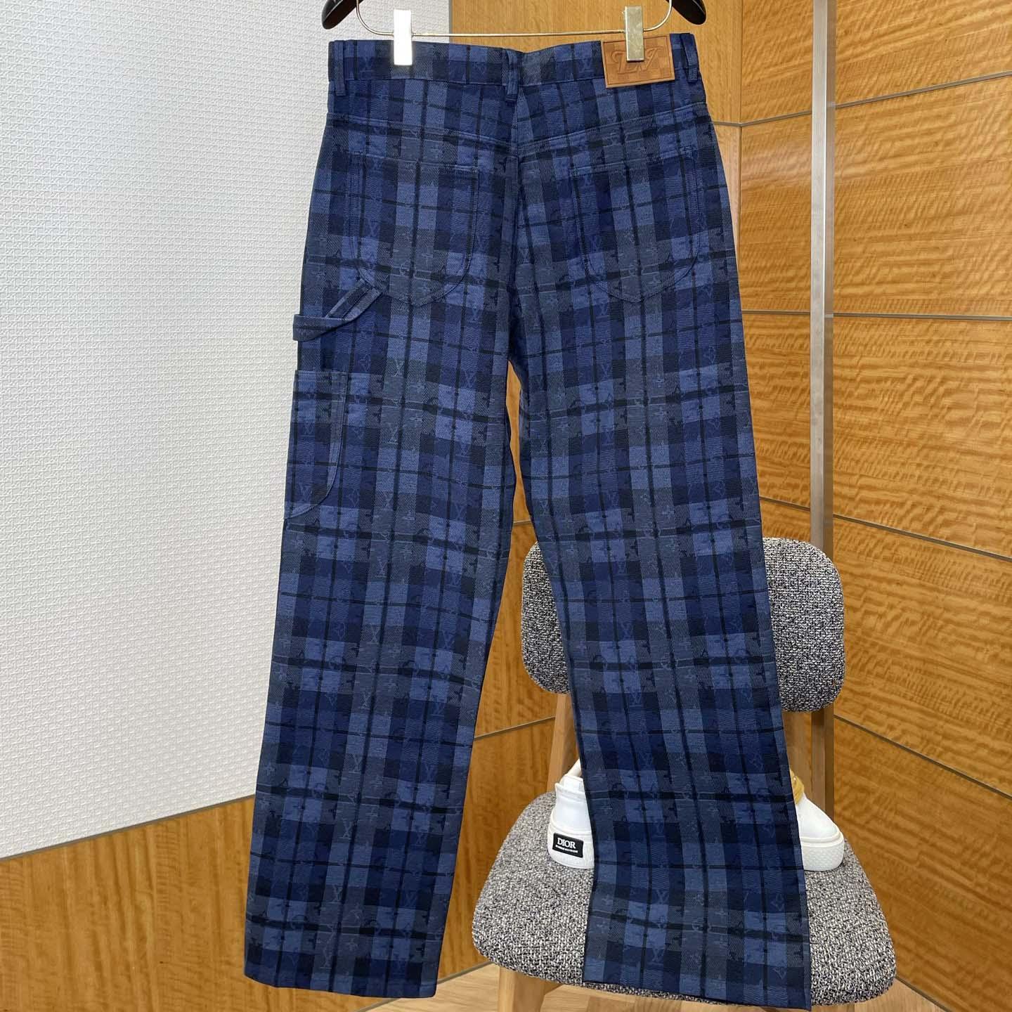 Louis Vuitton Monogram Tartan Denim Pants   1AIJUQ - DopestKickz