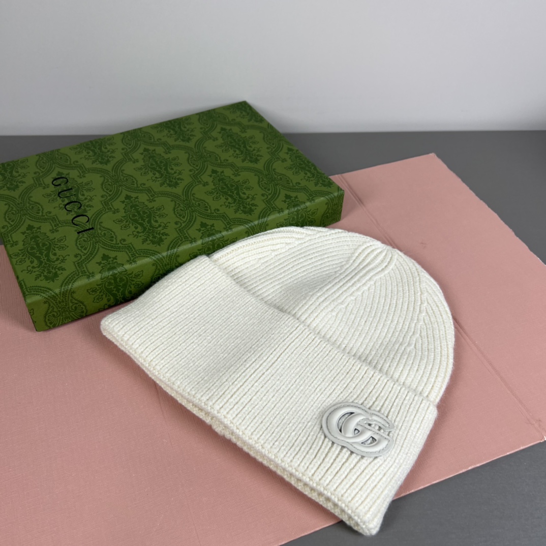 Gucci Cashmere Hat With Patch  - DopestKickz