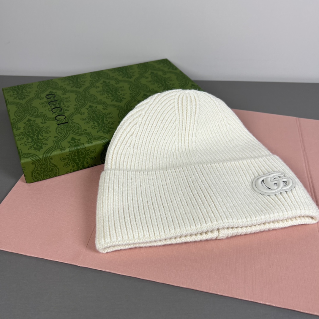 Gucci Cashmere Hat With Patch  - DopestKickz