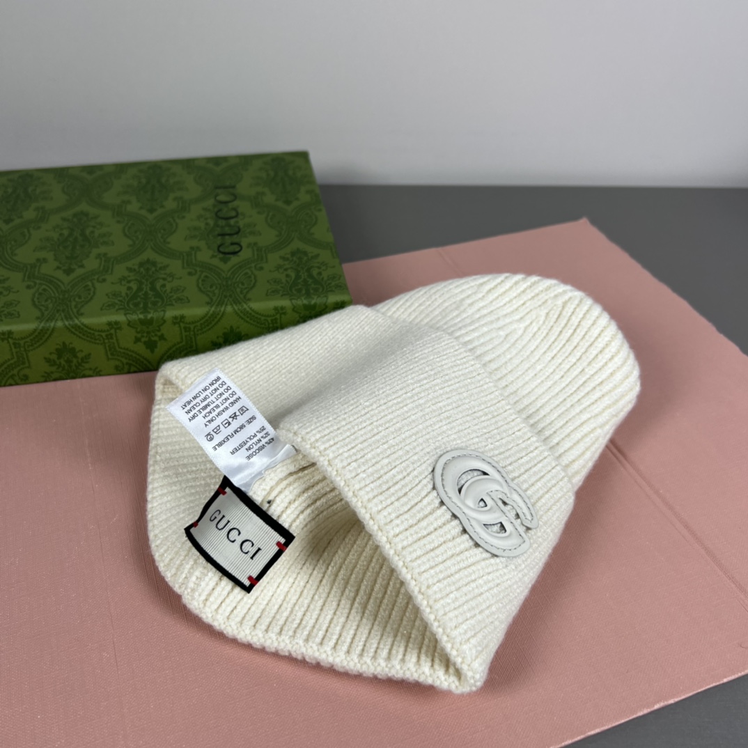 Gucci Cashmere Hat With Patch  - DopestKickz