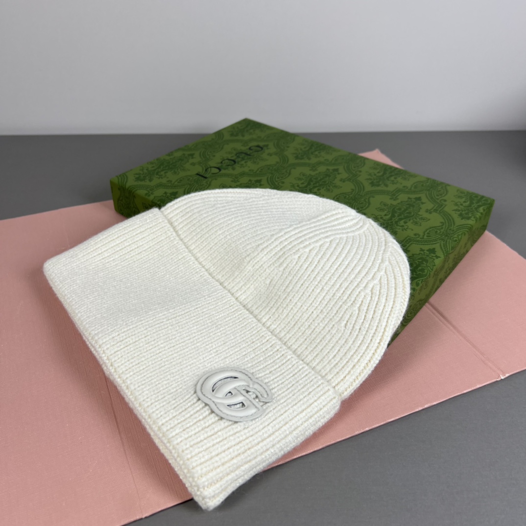 Gucci Cashmere Hat With Patch  - DopestKickz