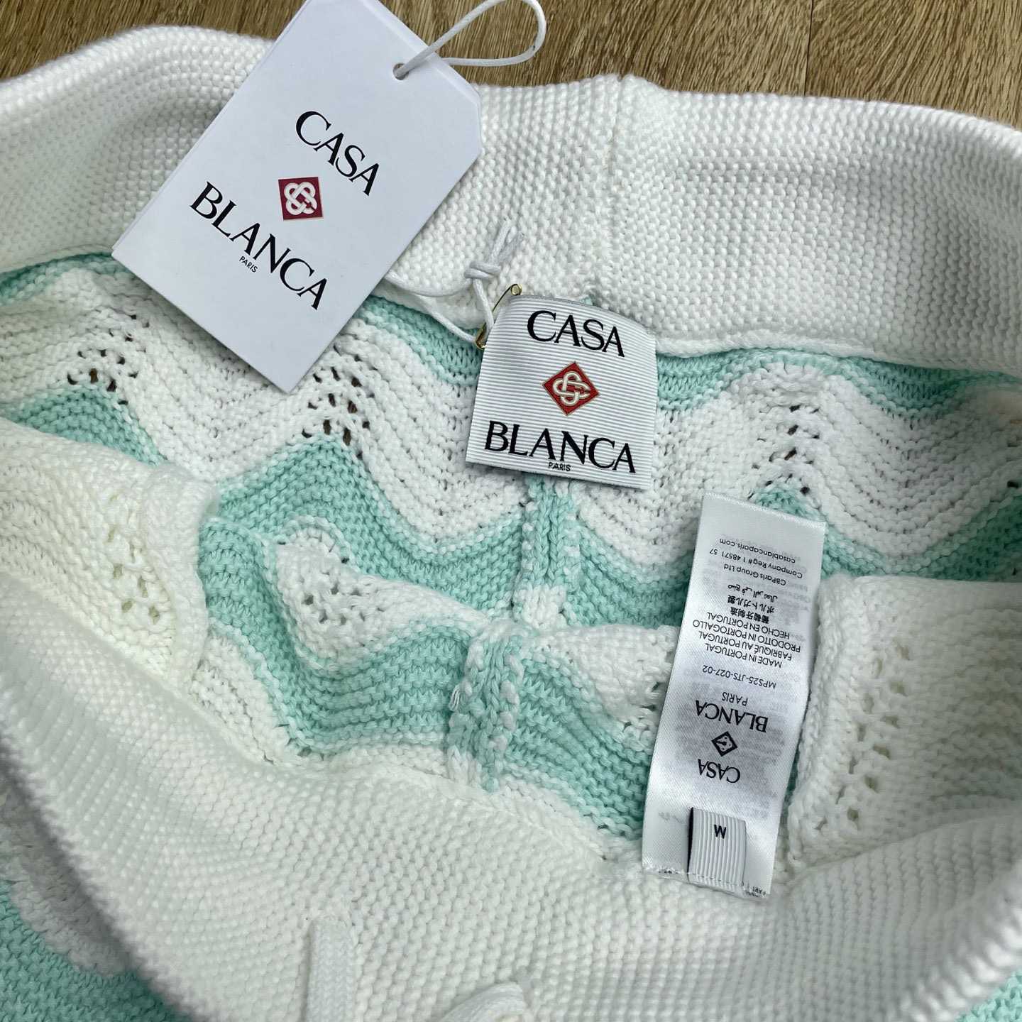 Casablanca Gradient Wave Cotton Crochet Shorts   D0111 - DopestKickz