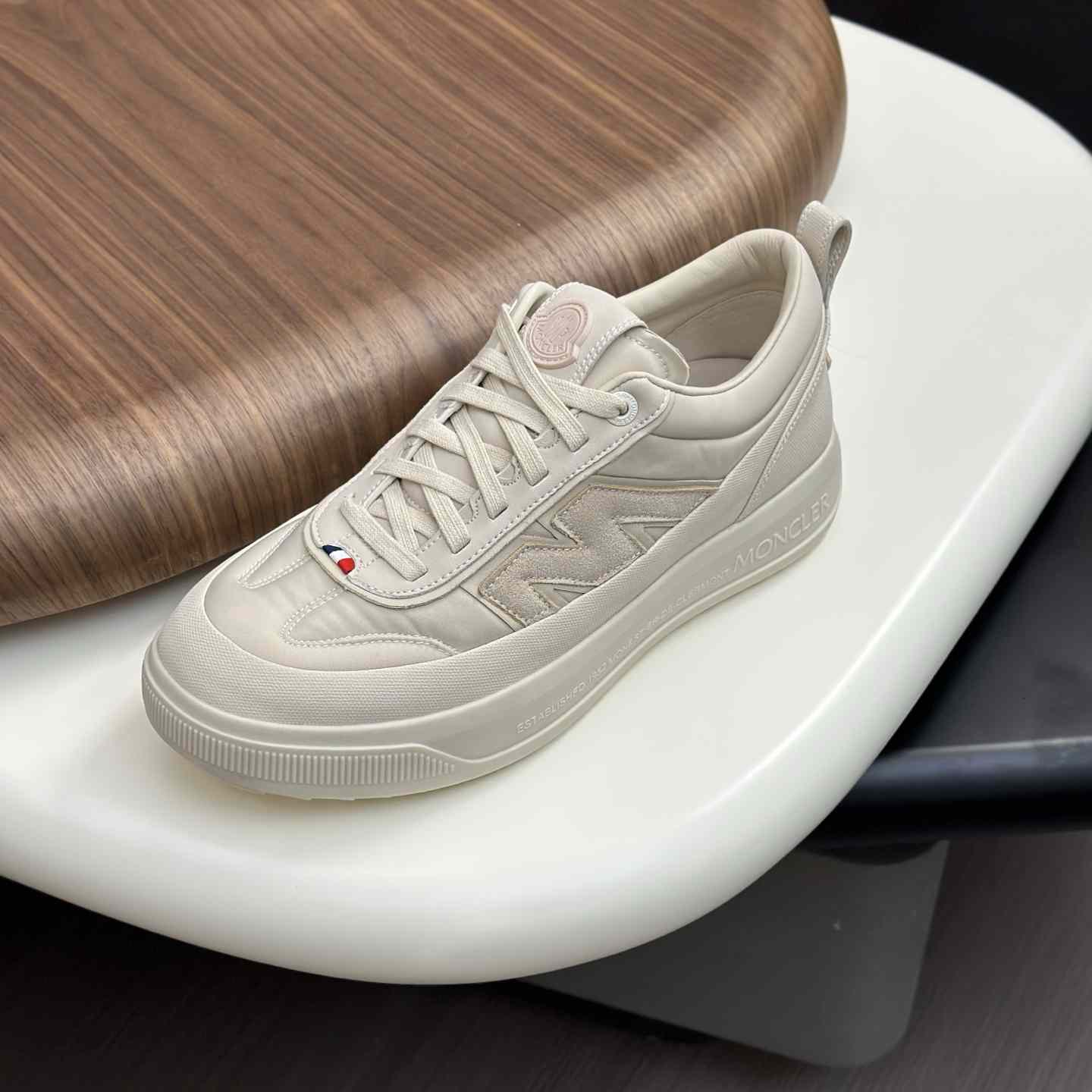 Moncler Men's White Altive Nubuck Suede Sneakers - DopestKickz