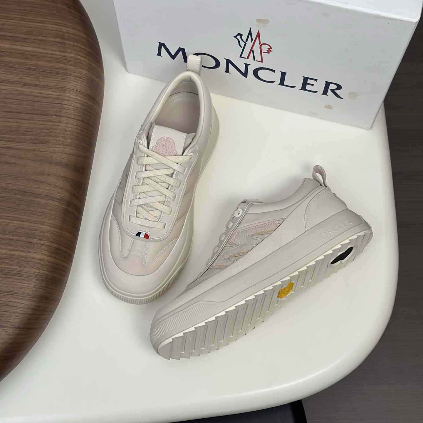 Moncler Men's White Altive Nubuck Suede Sneakers - DopestKickz