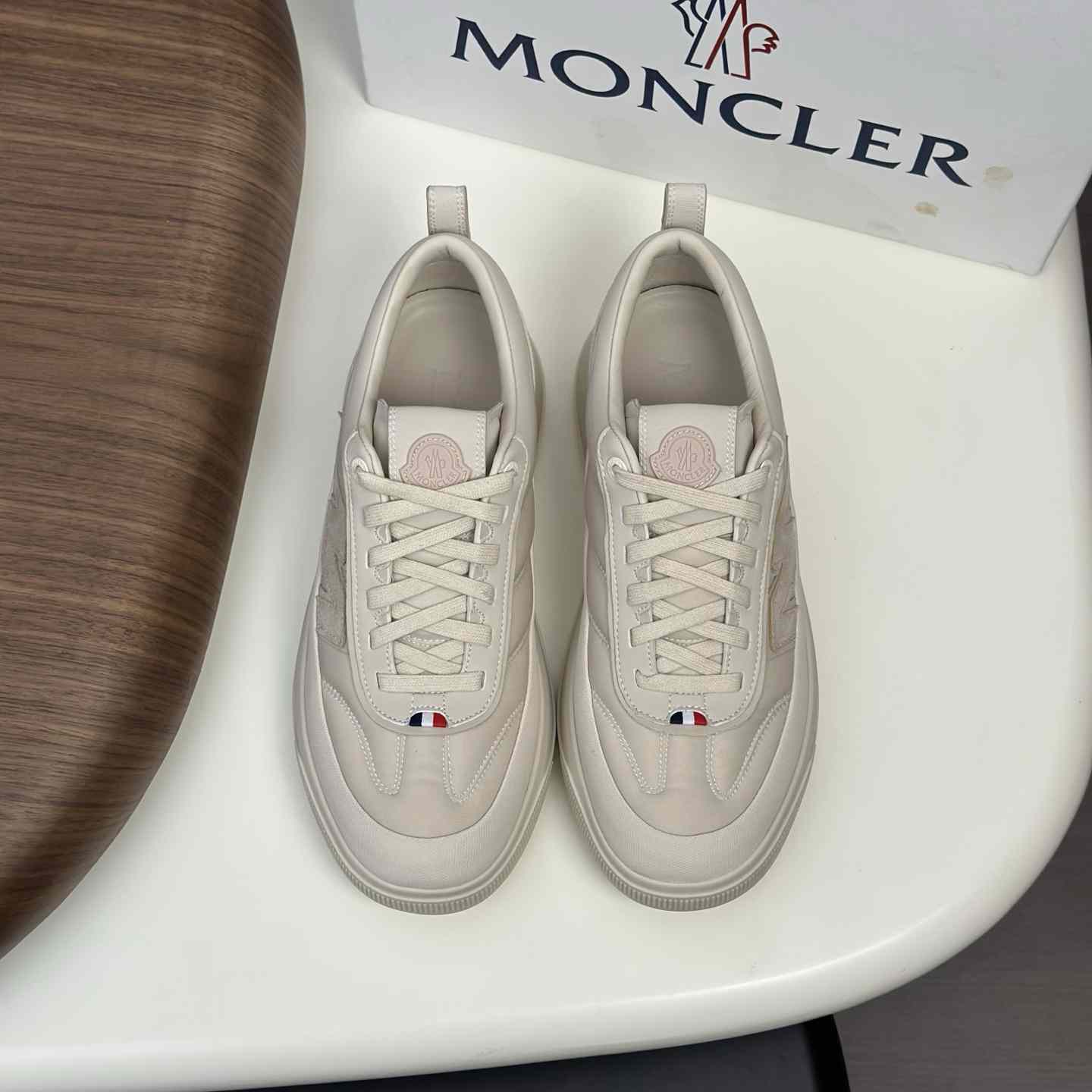 Moncler Men's White Altive Nubuck Suede Sneakers - DopestKickz
