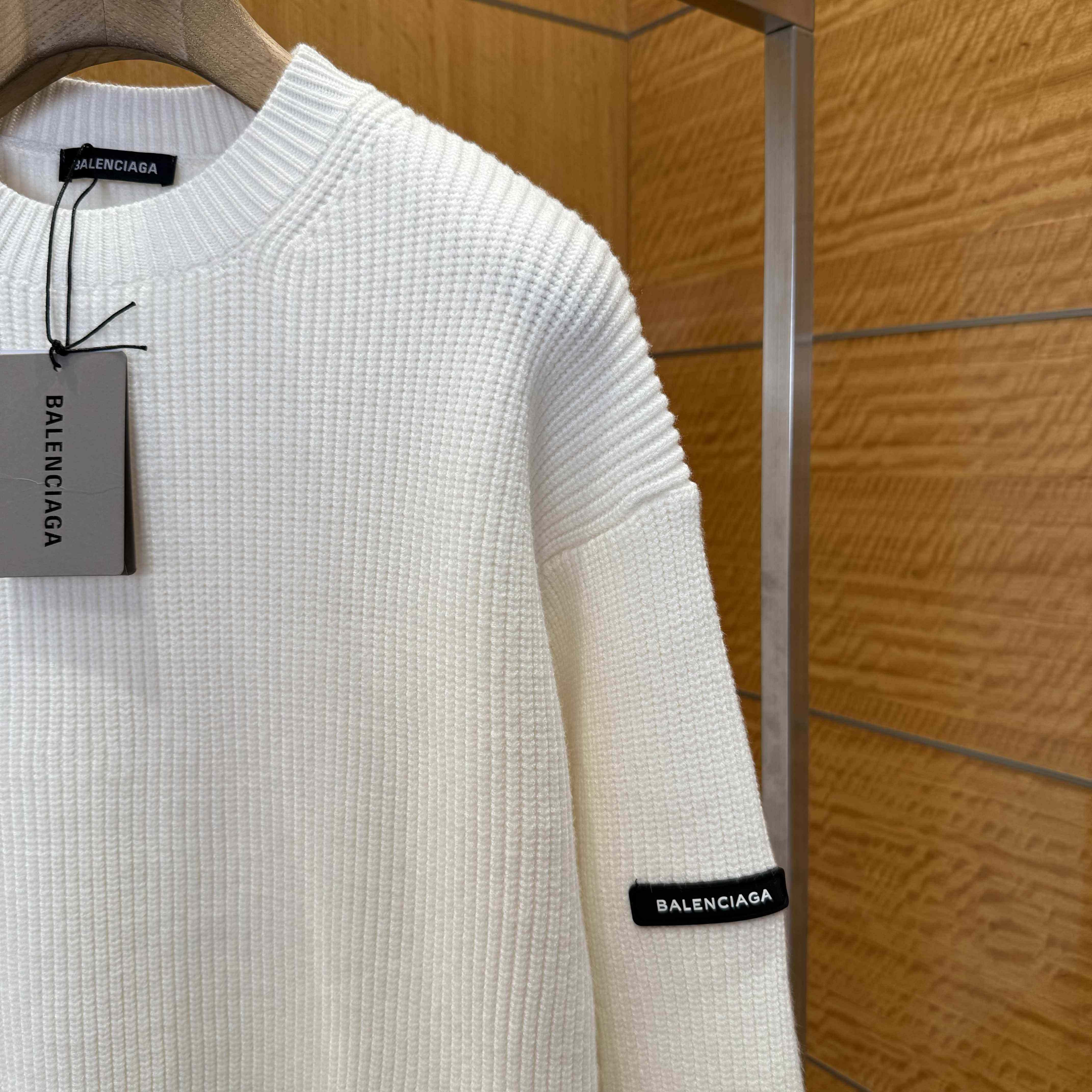 Balenciaga Logo-patch Stretch-wool Jumper - DopestKickz