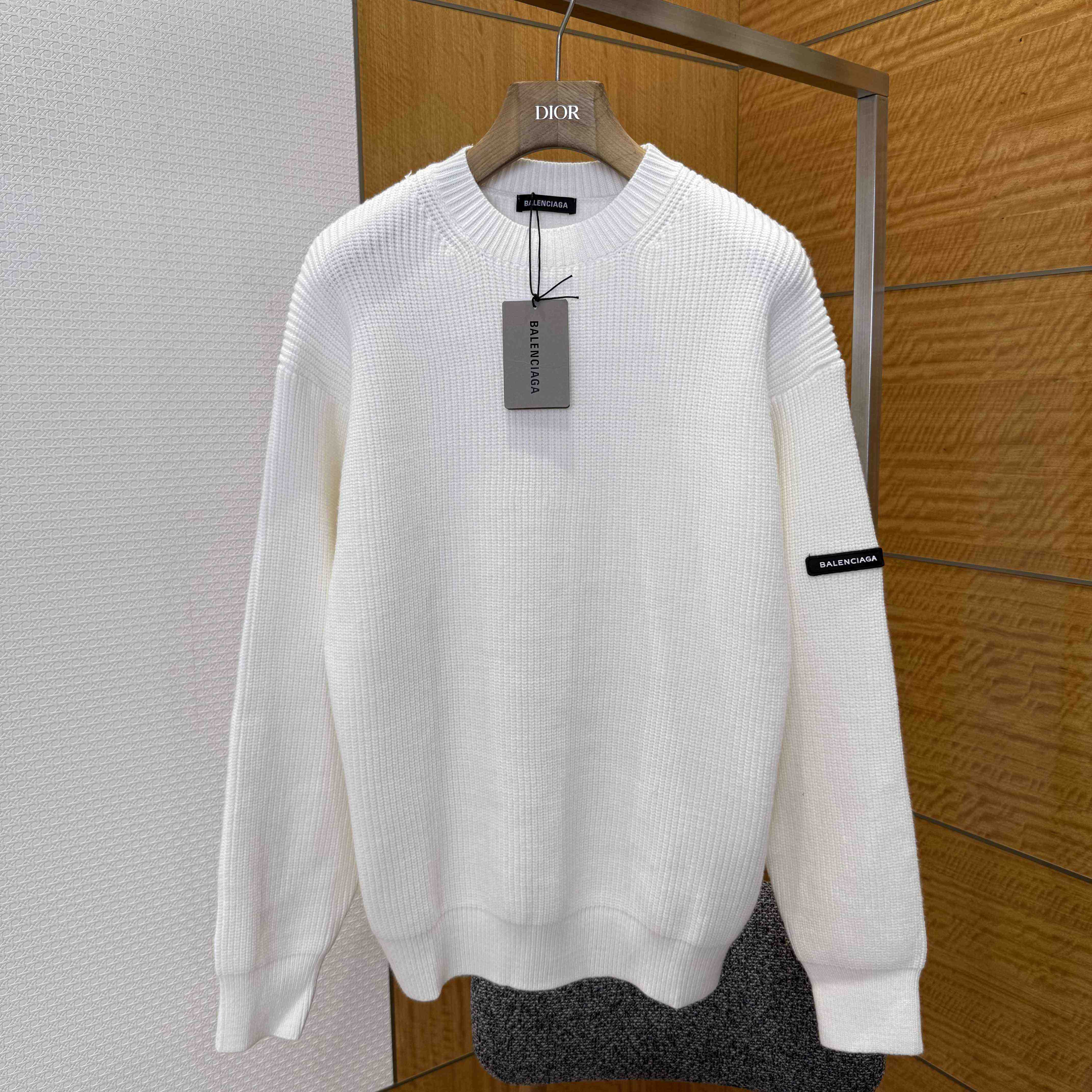 Balenciaga Logo-patch Stretch-wool Jumper - DopestKickz