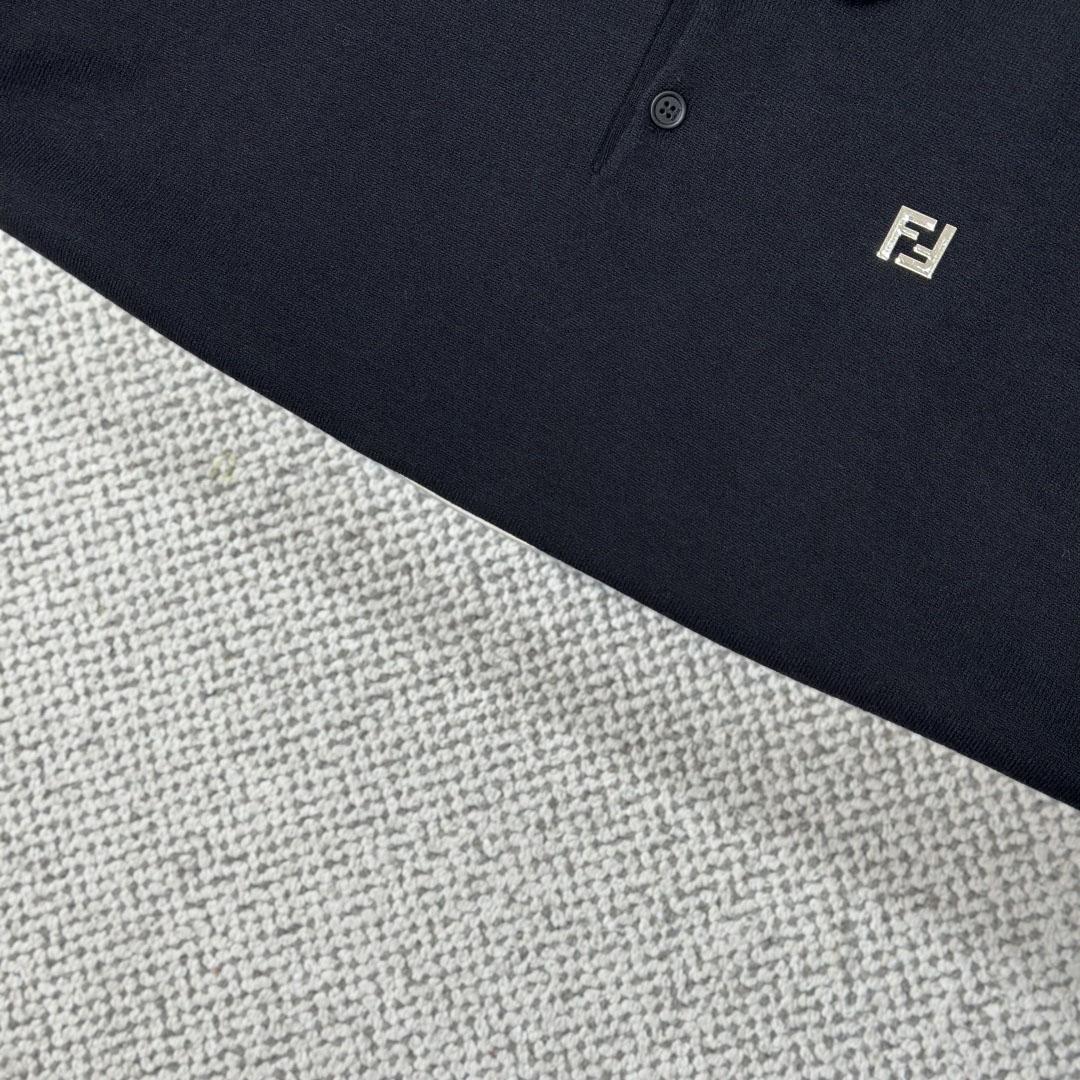 Fendi Black Wool Polo Shirt - DopestKickz
