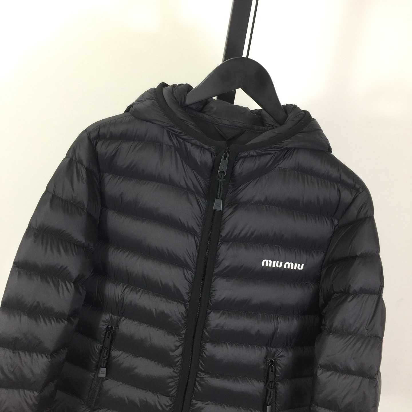Miu Miu Black Down Hoodie Jacket - DopestKickz