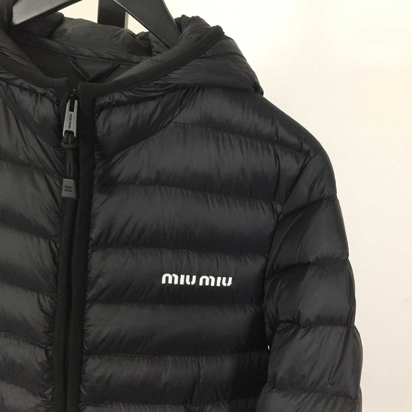 Miu Miu Black Down Hoodie Jacket - DopestKickz