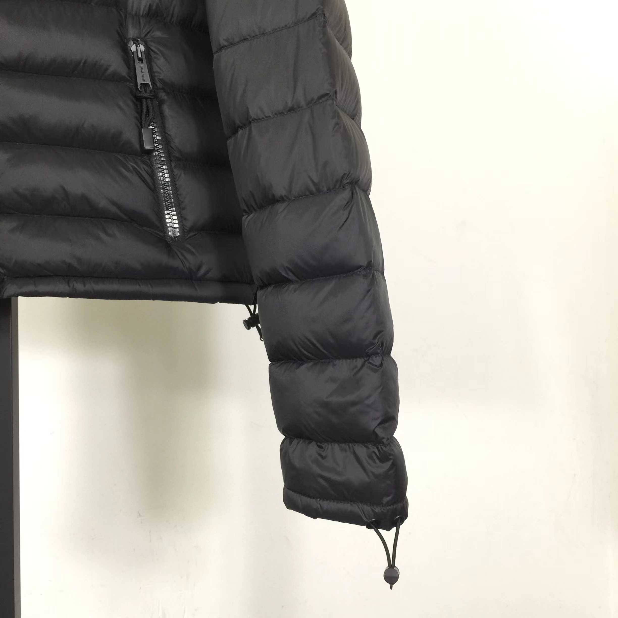 Miu Miu Black Down Hoodie Jacket - DopestKickz