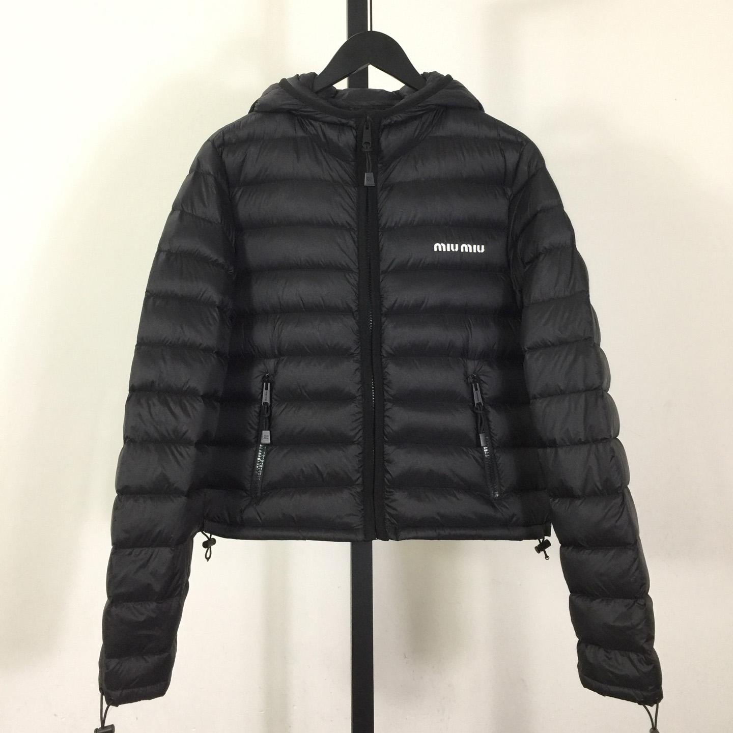 Miu Miu Black Down Hoodie Jacket - DopestKickz