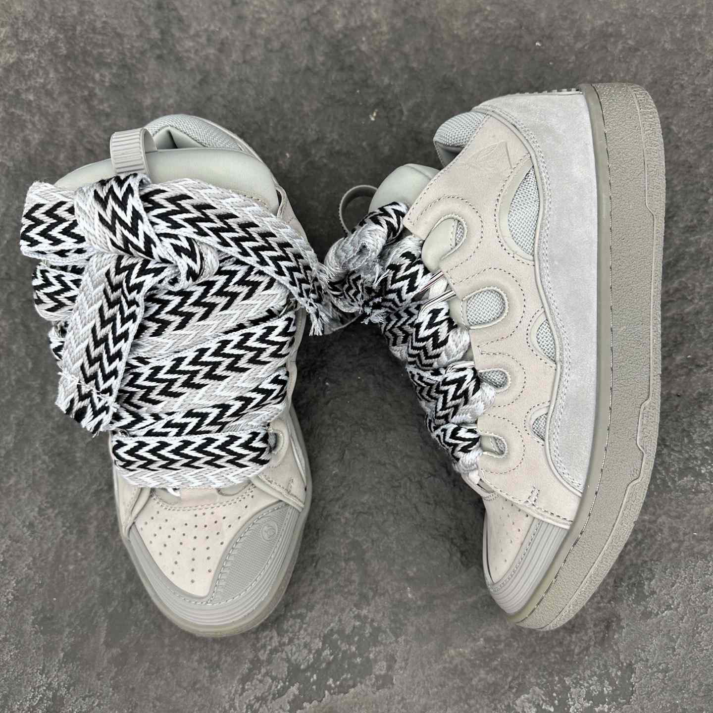 Lanvin Leather Curb Sneakers - DopestKickz