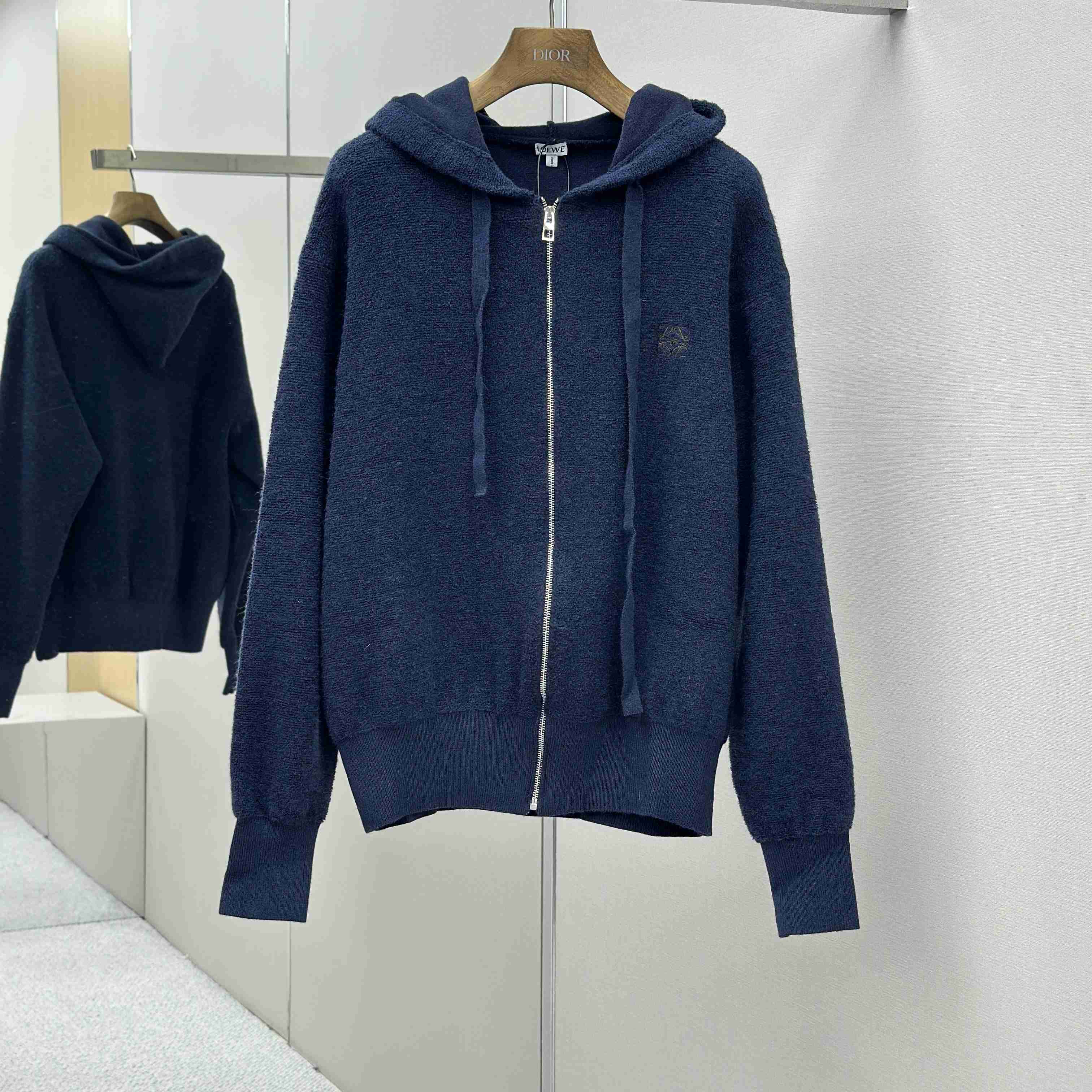 Loewe Anagram Zip-up Hoodie In Wool - DopestKickz