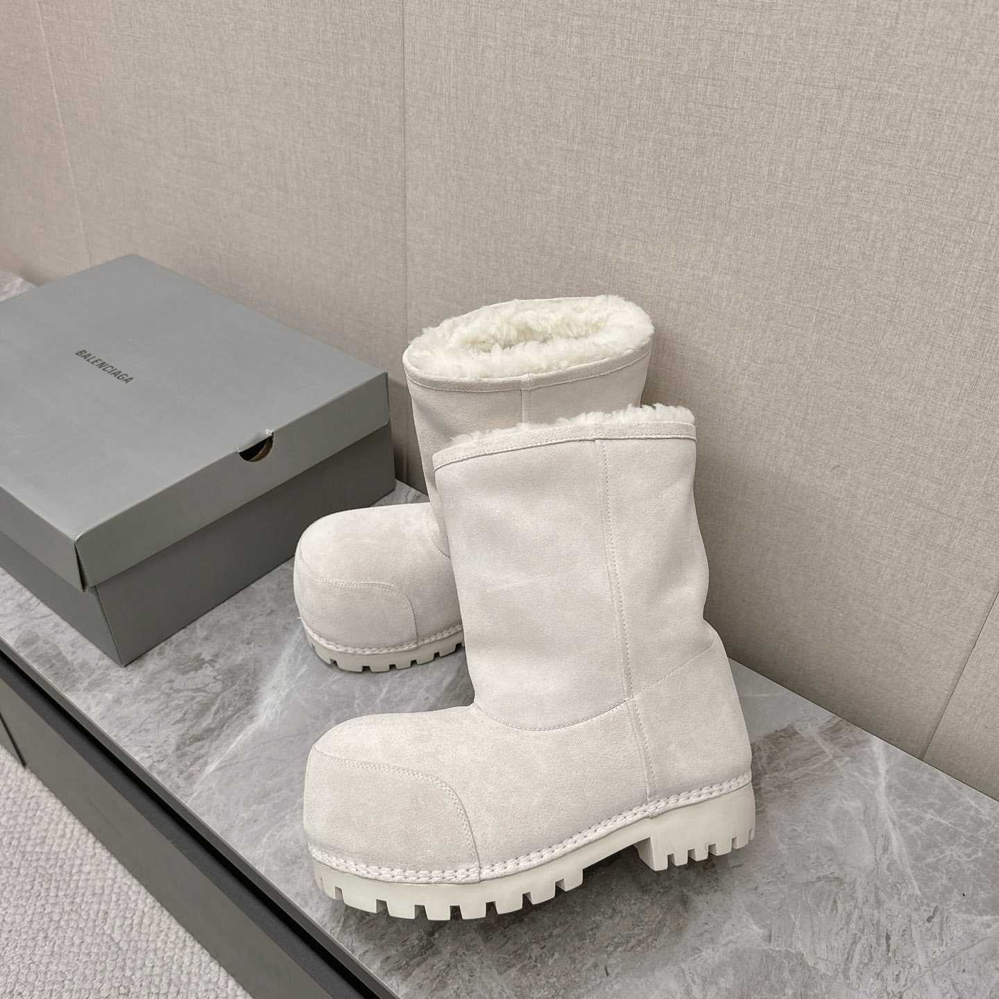 Balenciaga Alaska Fur High Boots - DopestKickz