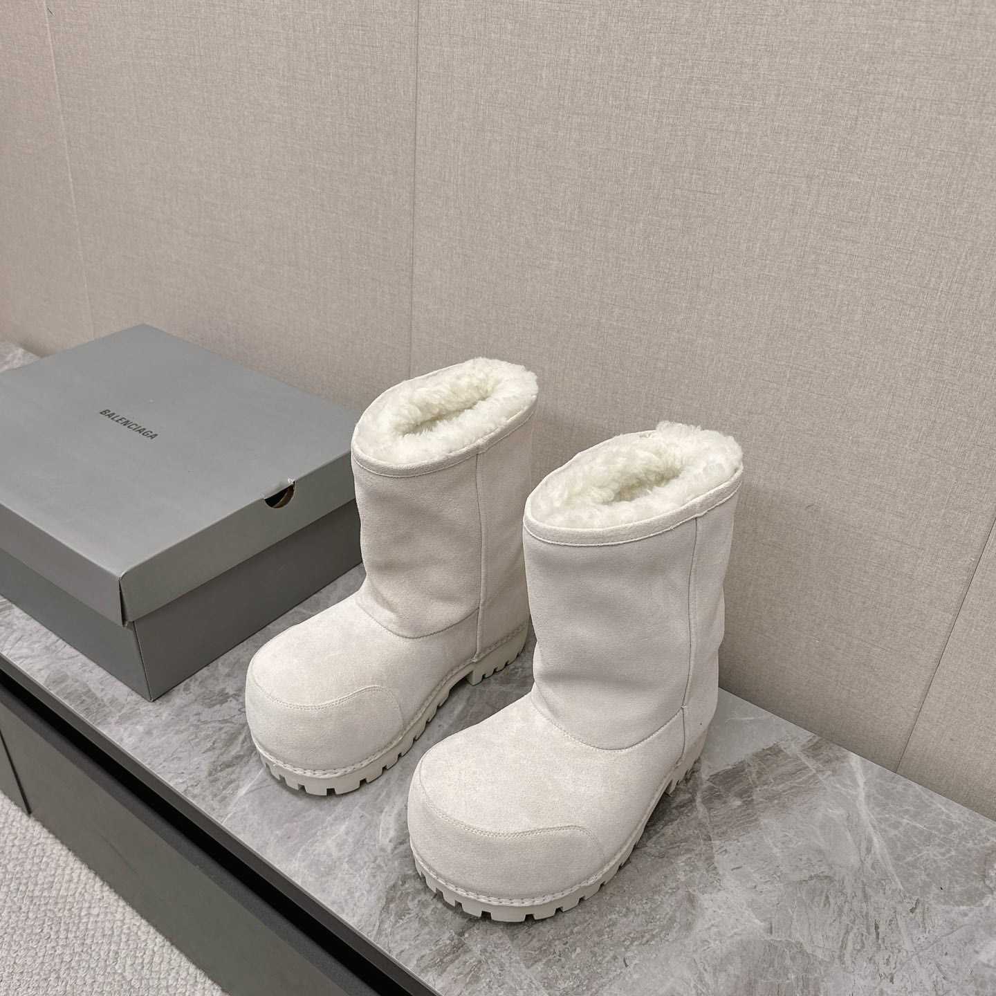 Balenciaga Alaska Fur High Boots - DopestKickz