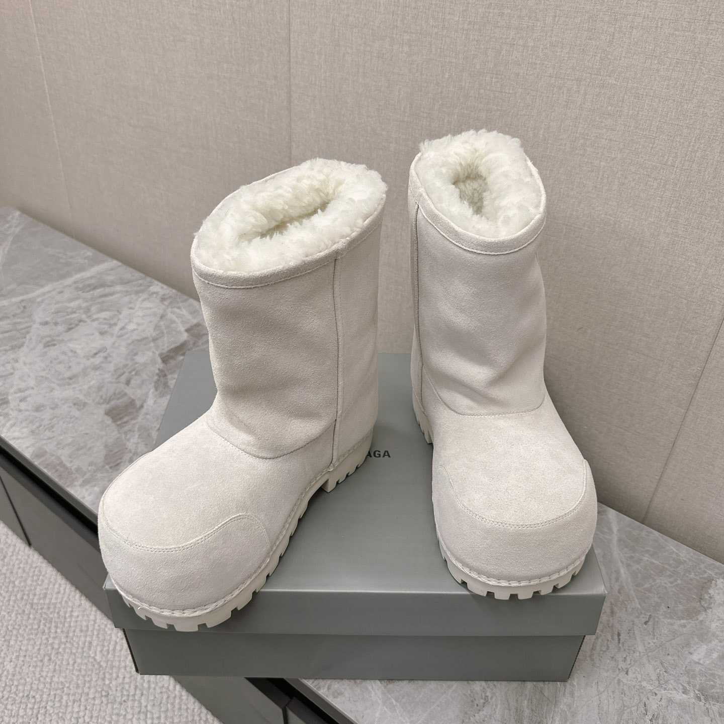 Balenciaga Alaska Fur High Boots - DopestKickz