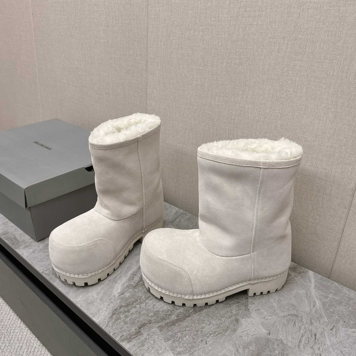 Balenciaga Alaska Fur High Boots - DopestKickz