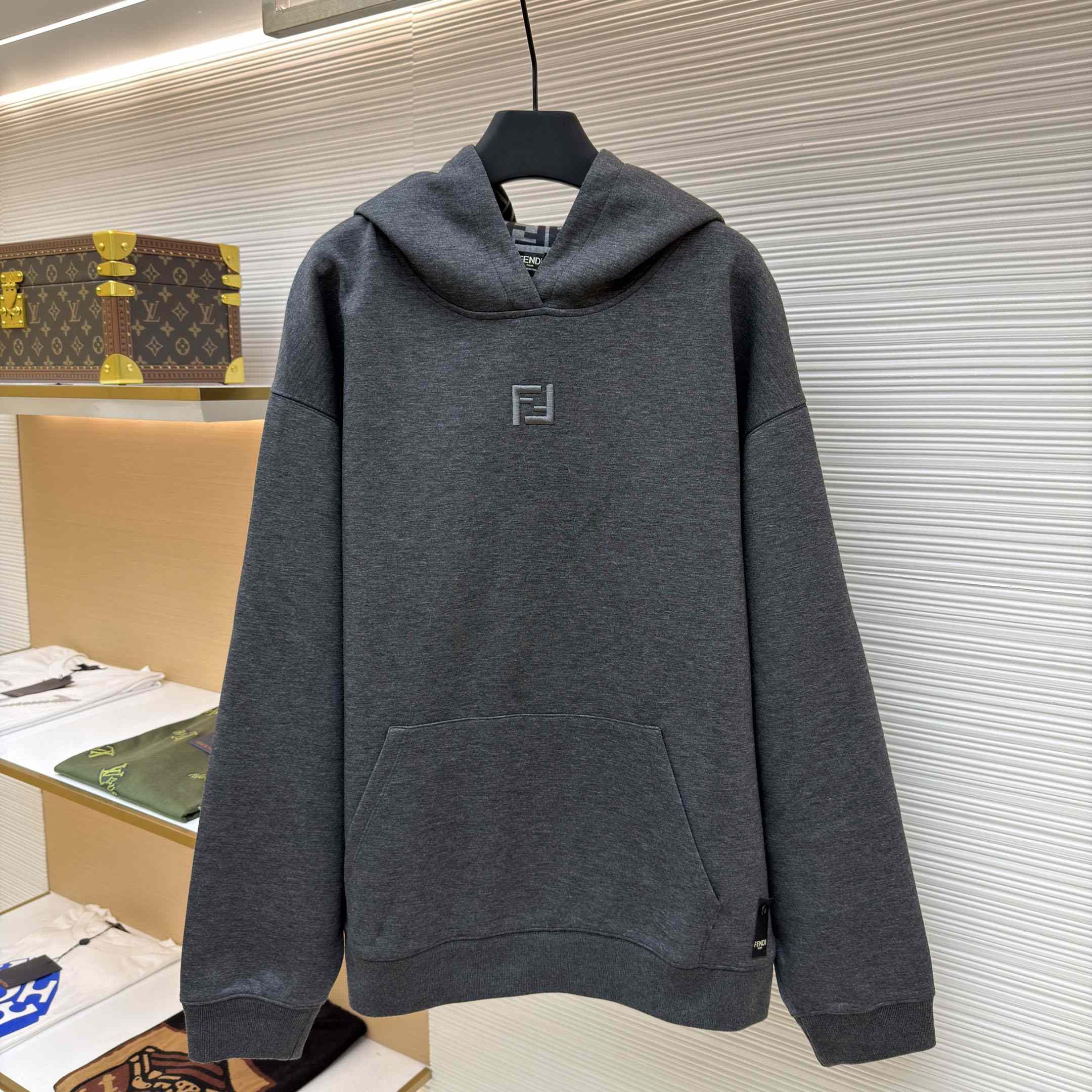 Fendi Dark Gray Cotton Sweatshirt - DopestKickz