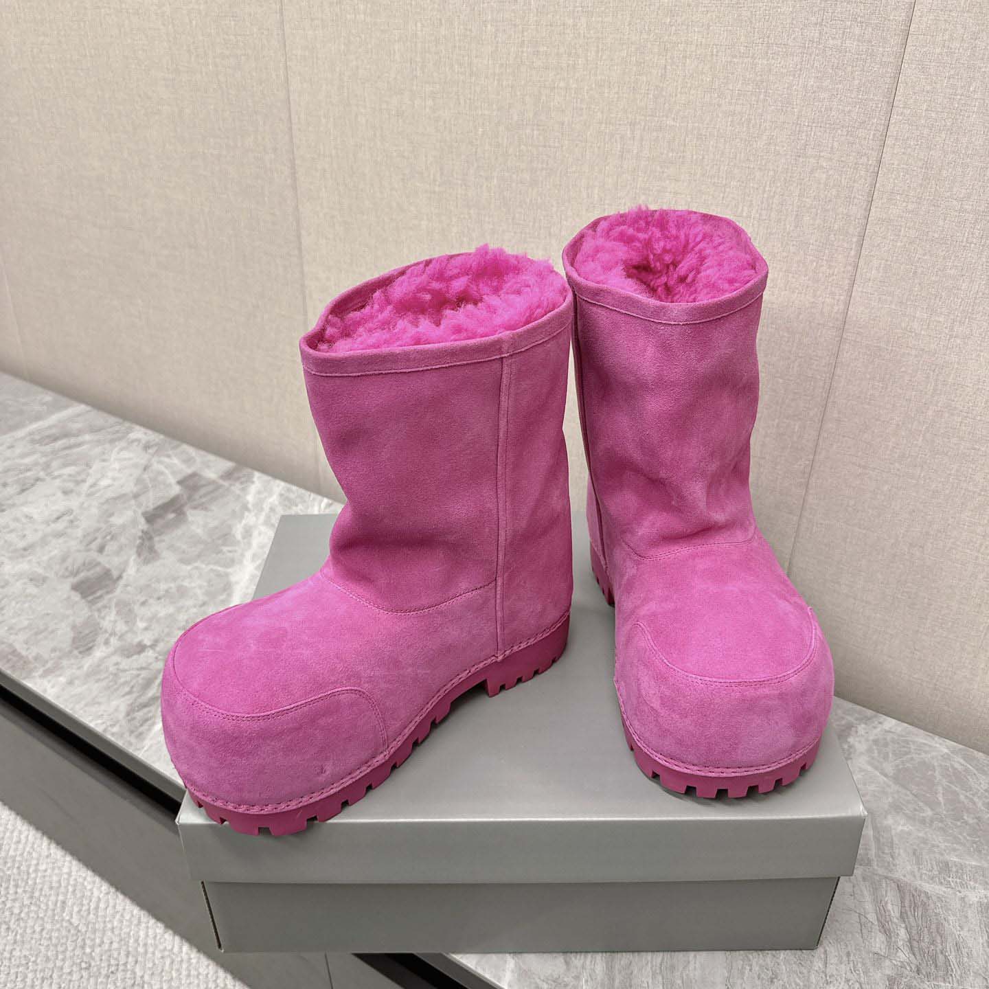 Balenciaga Alaska Fur High Boots - DopestKickz