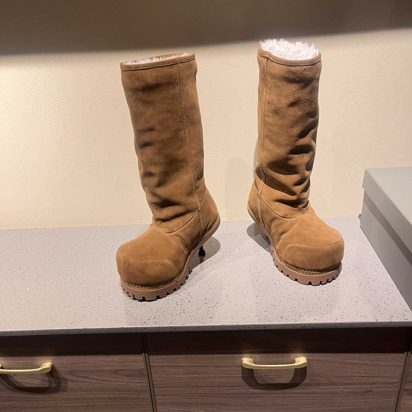 Balenciaga Alaska Fur High Boots - DopestKickz