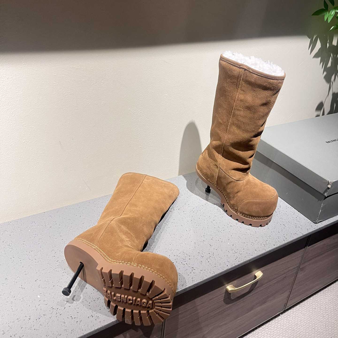 Balenciaga Alaska Fur High Boots - DopestKickz