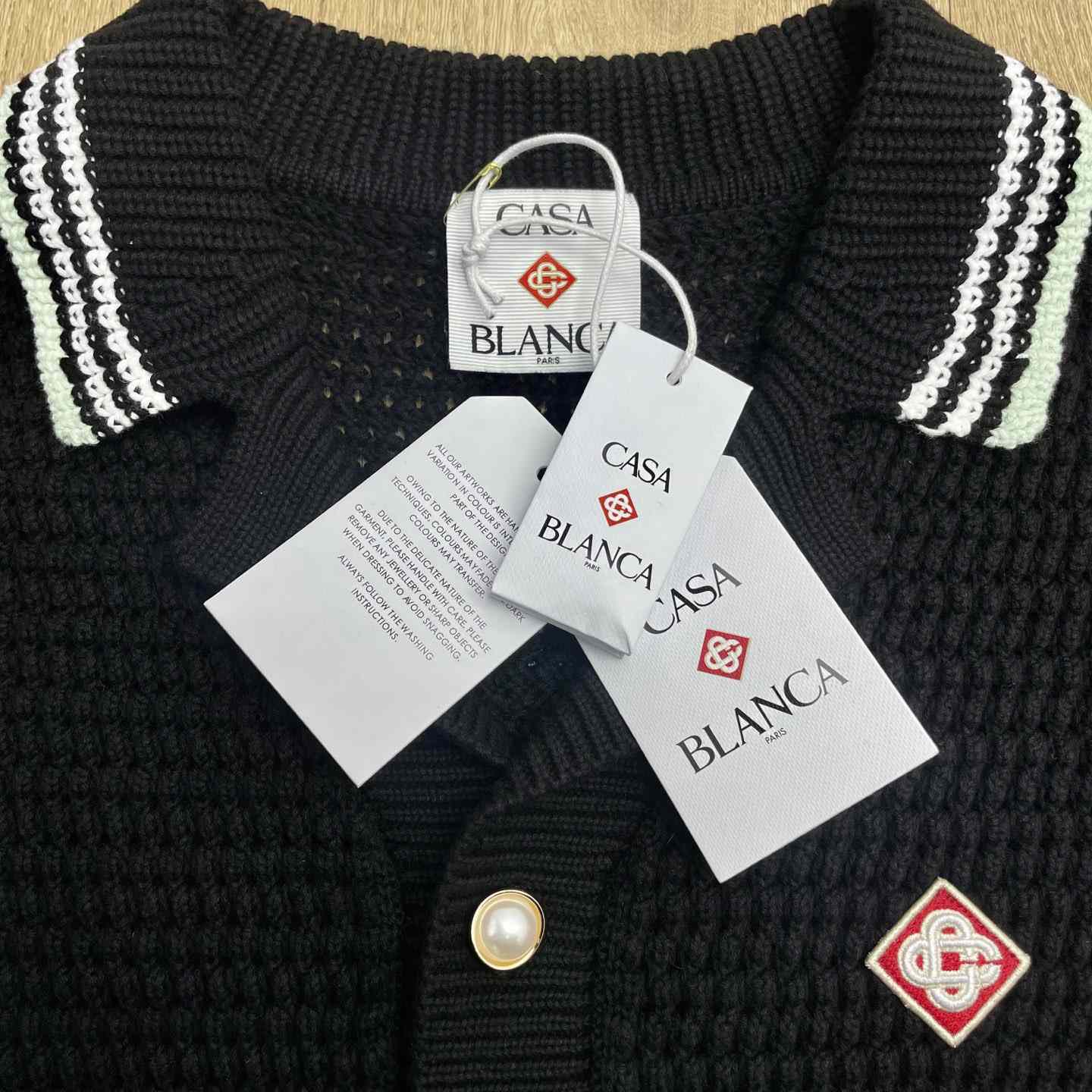 Casablanca Buttoned Ribbed Knit Cardigan   D0114 - DopestKickz