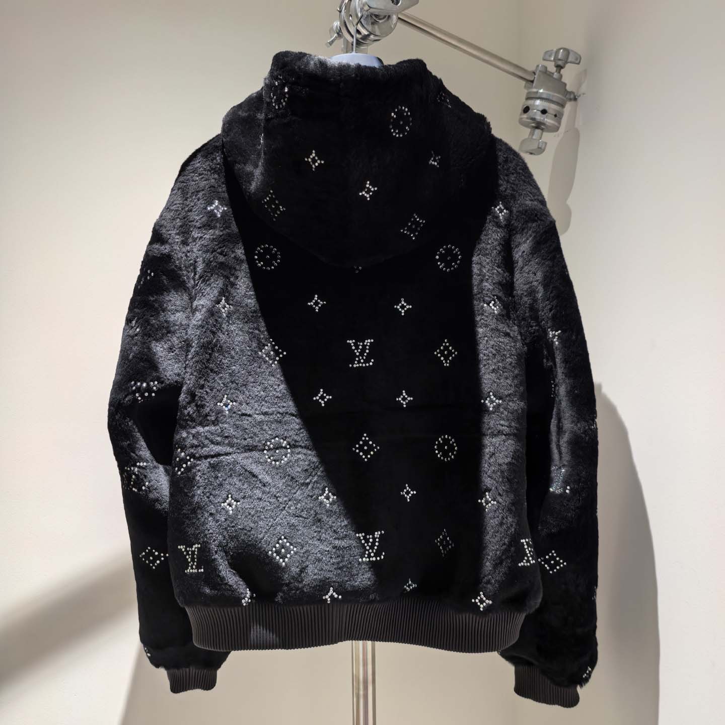 Louis Vuitton Monogram Embellished Shearling Hoodie   1AHBZ0 - DopestKickz