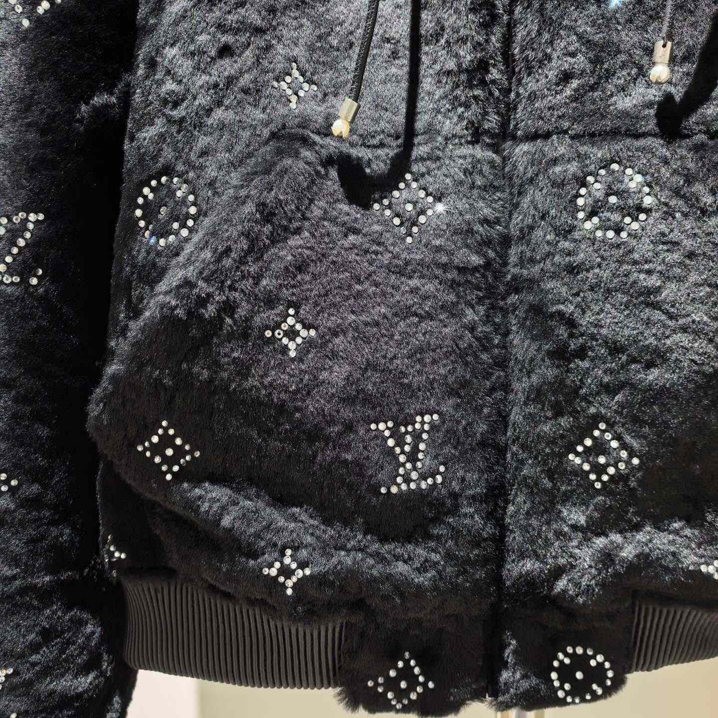 Louis Vuitton Monogram Embellished Shearling Hoodie   1AHBZ0 - DopestKickz