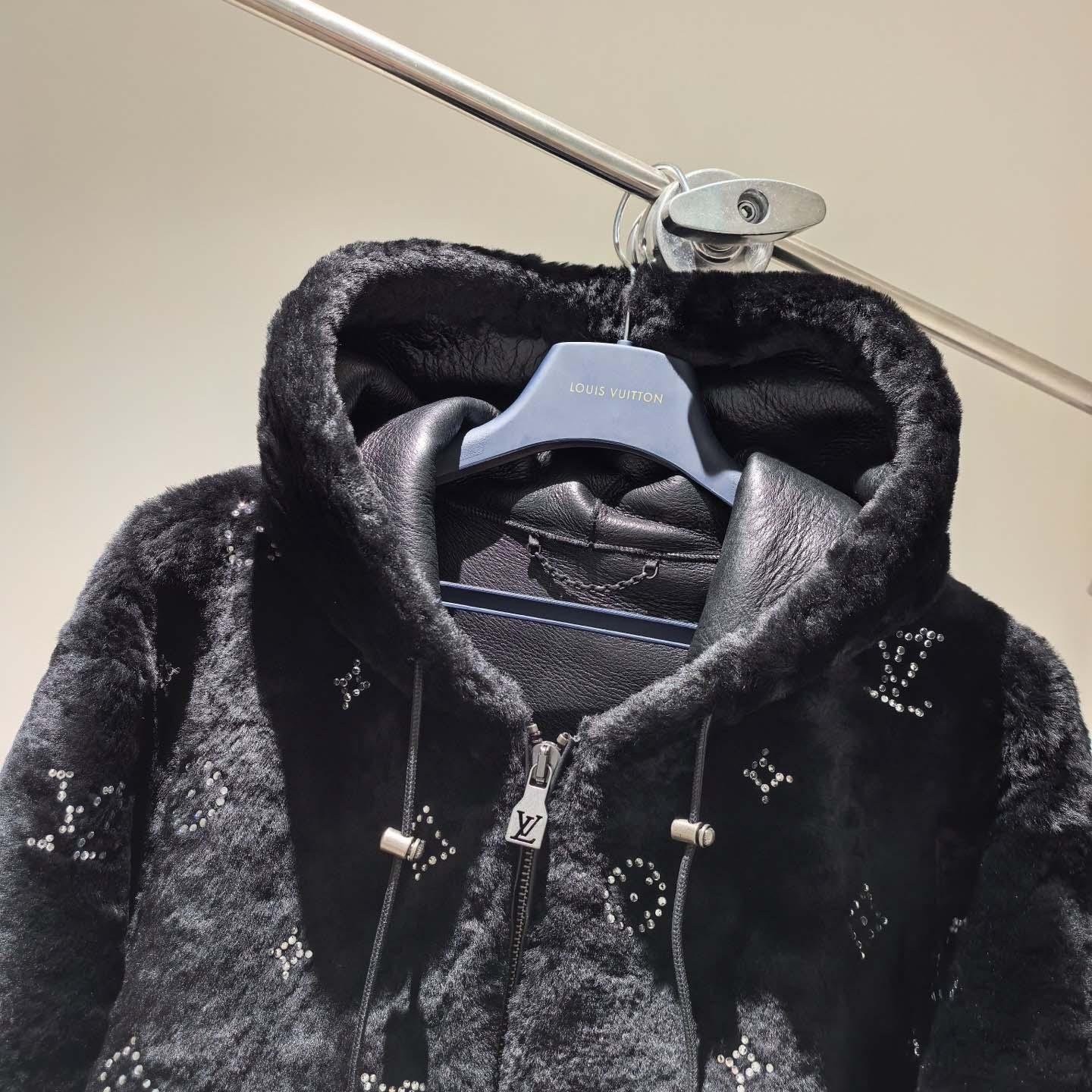 Louis Vuitton Monogram Embellished Shearling Hoodie   1AHBZ0 - DopestKickz