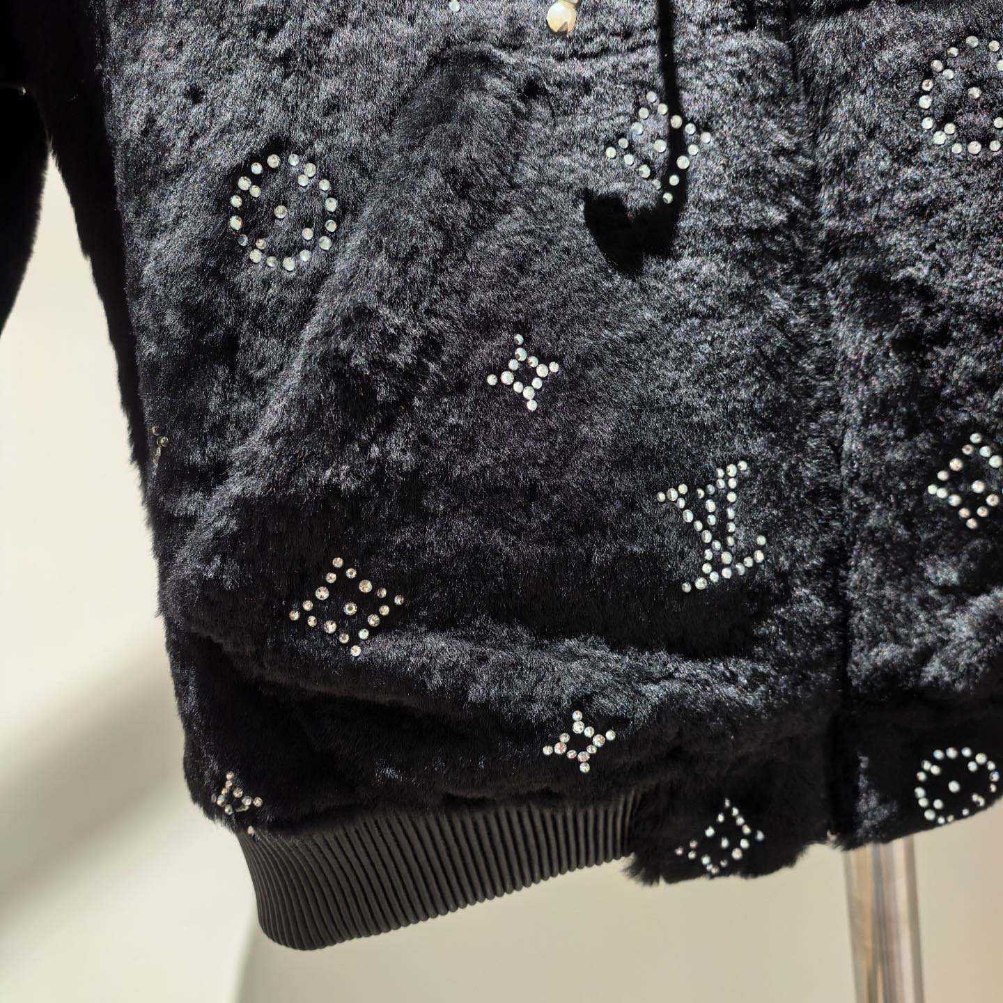 Louis Vuitton Monogram Embellished Shearling Hoodie   1AHBZ0 - DopestKickz