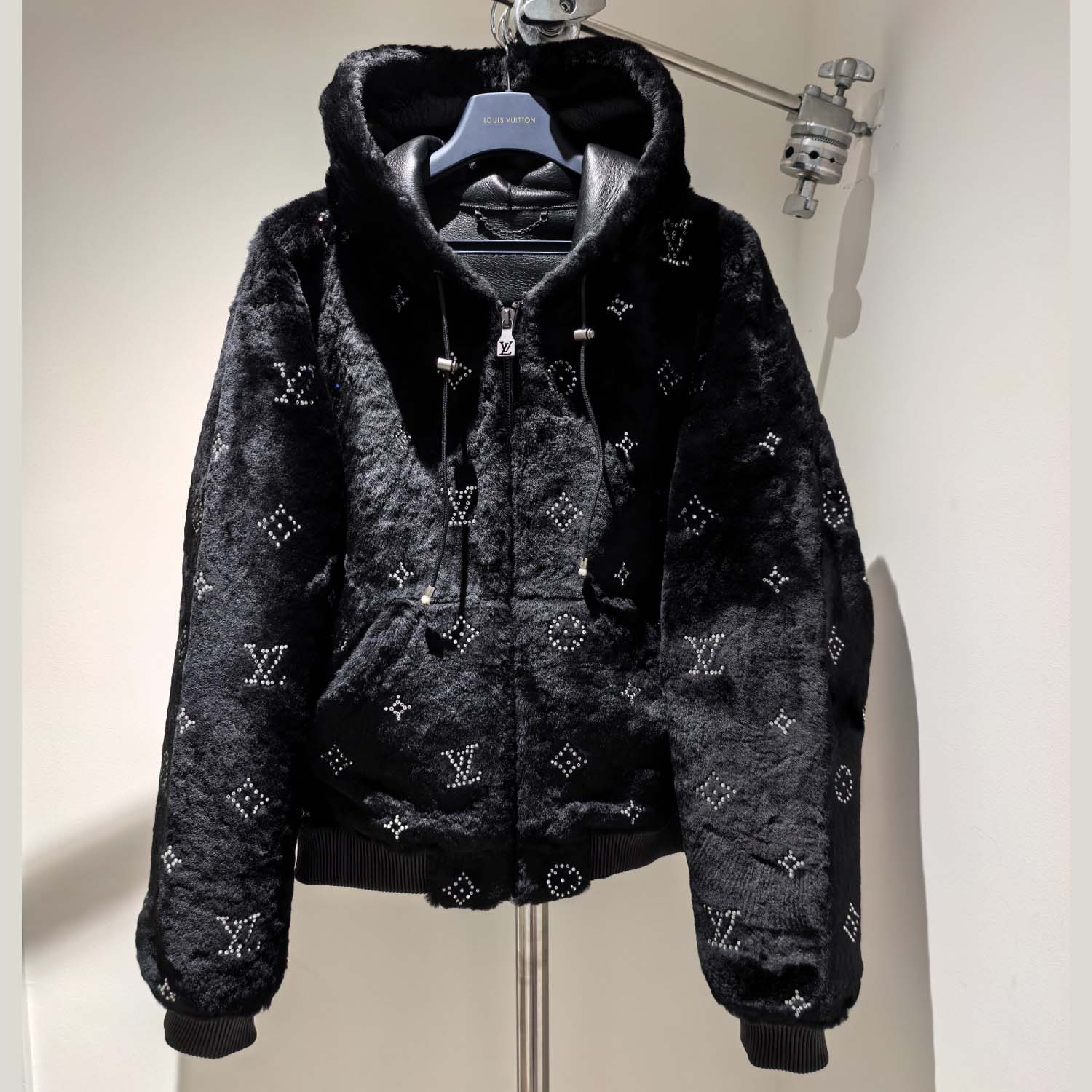 Louis Vuitton Monogram Embellished Shearling Hoodie   1AHBZ0 - DopestKickz