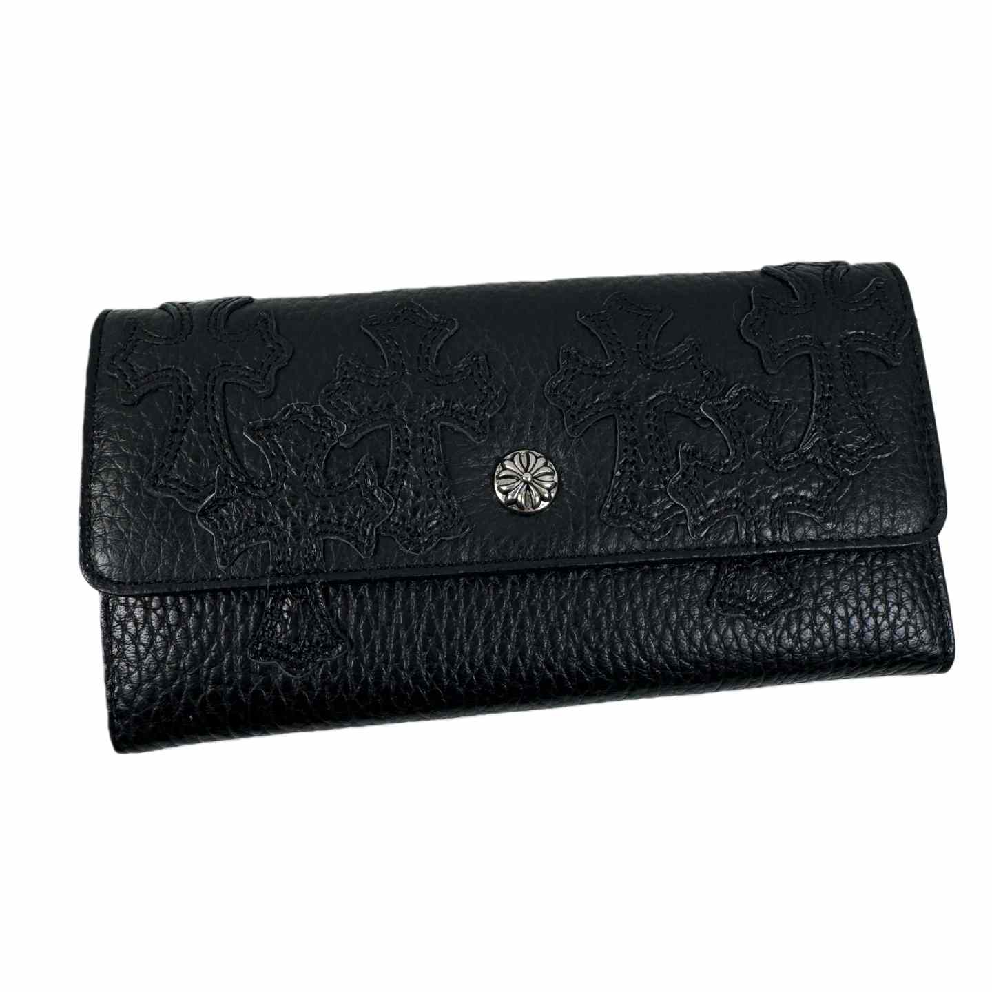 Chrome Heart Leather Cross Wallet - DopestKickz