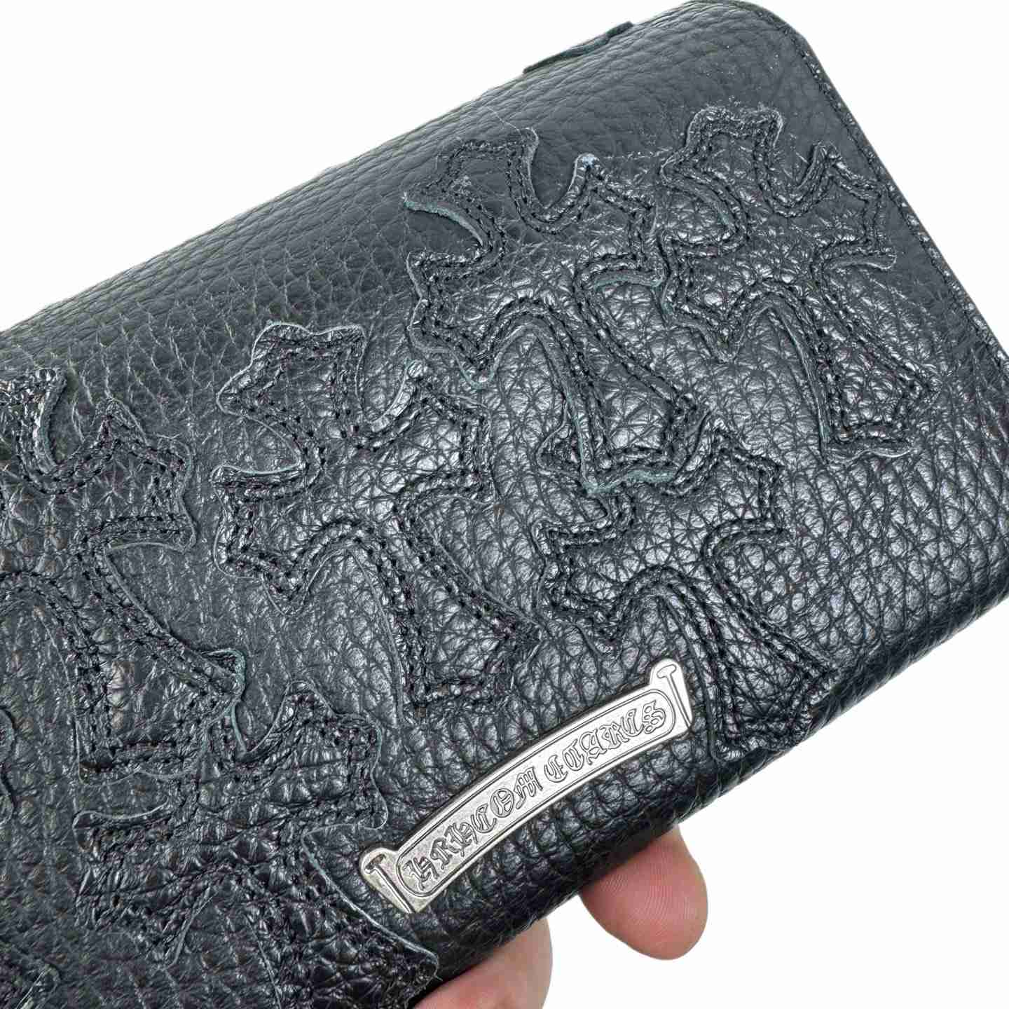 Chrome Heart Leather Cross Wallet - DopestKickz