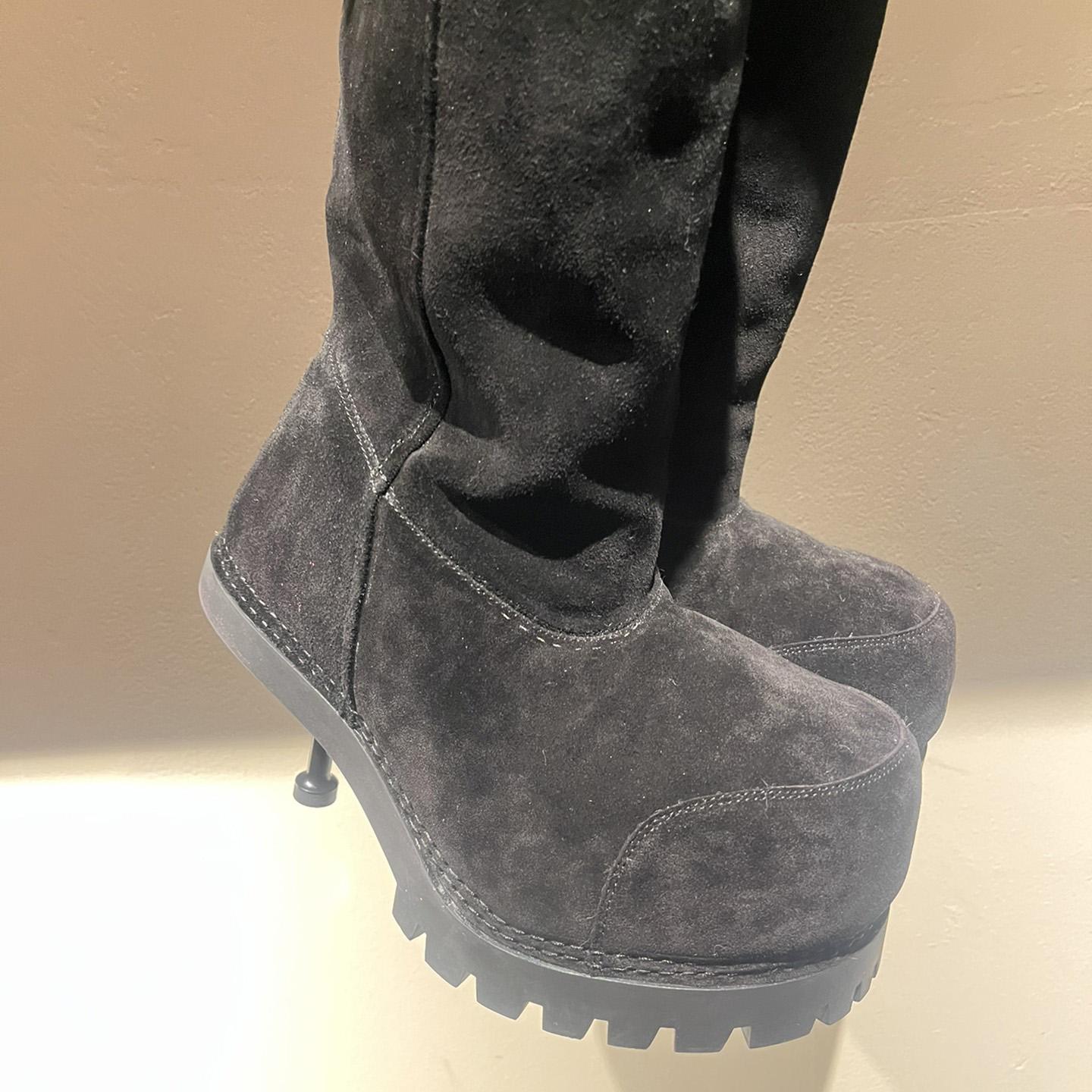 Balenciaga Alaska Fur High Boots - DopestKickz