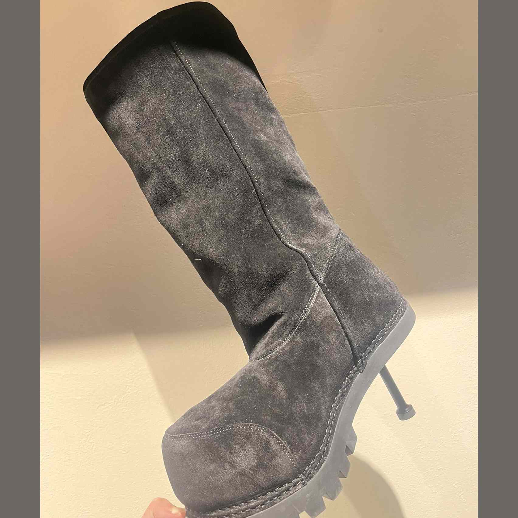 Balenciaga Alaska Fur High Boots - DopestKickz