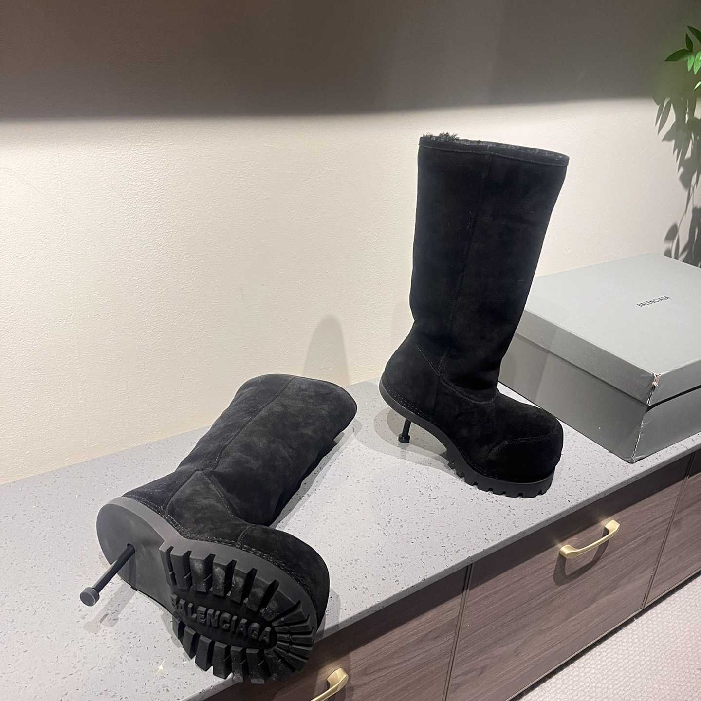 Balenciaga Alaska Fur High Boots - DopestKickz