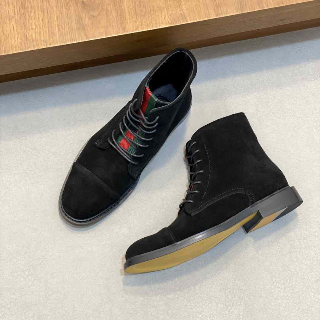 Gucci Men's Suede Lace-Up Boots - DopestKickz