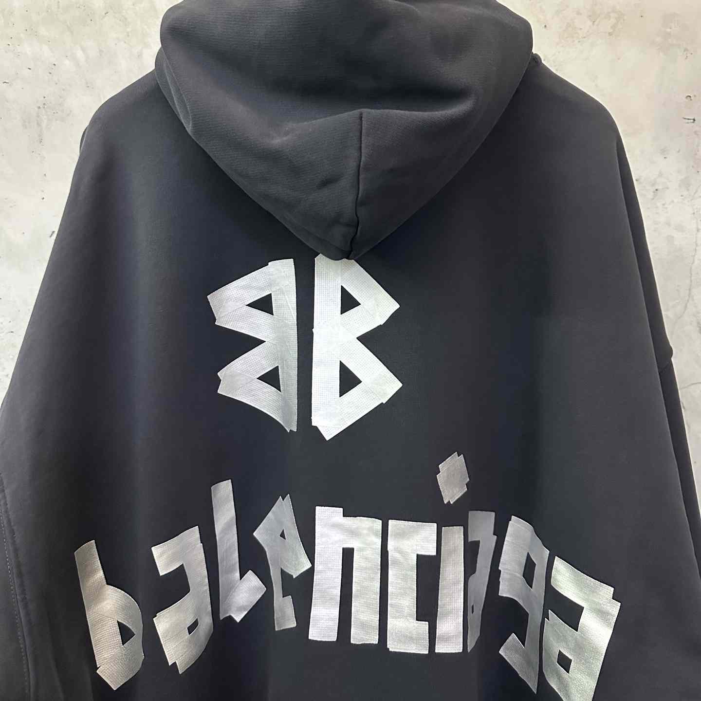 Balenciaga Tape Type Ripped Hoodie - DopestKickz