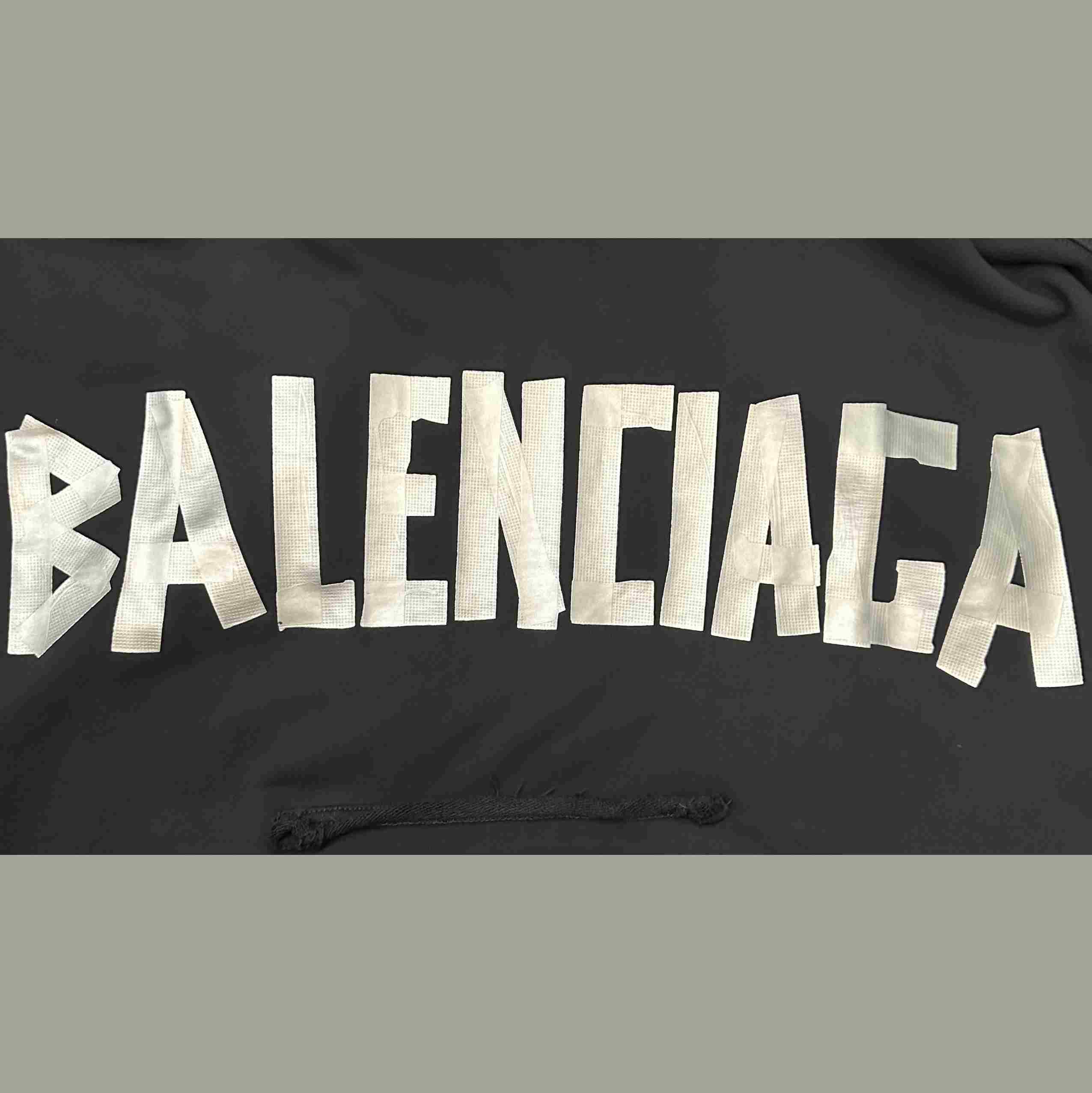 Balenciaga Tape Type Ripped Hoodie - DopestKickz
