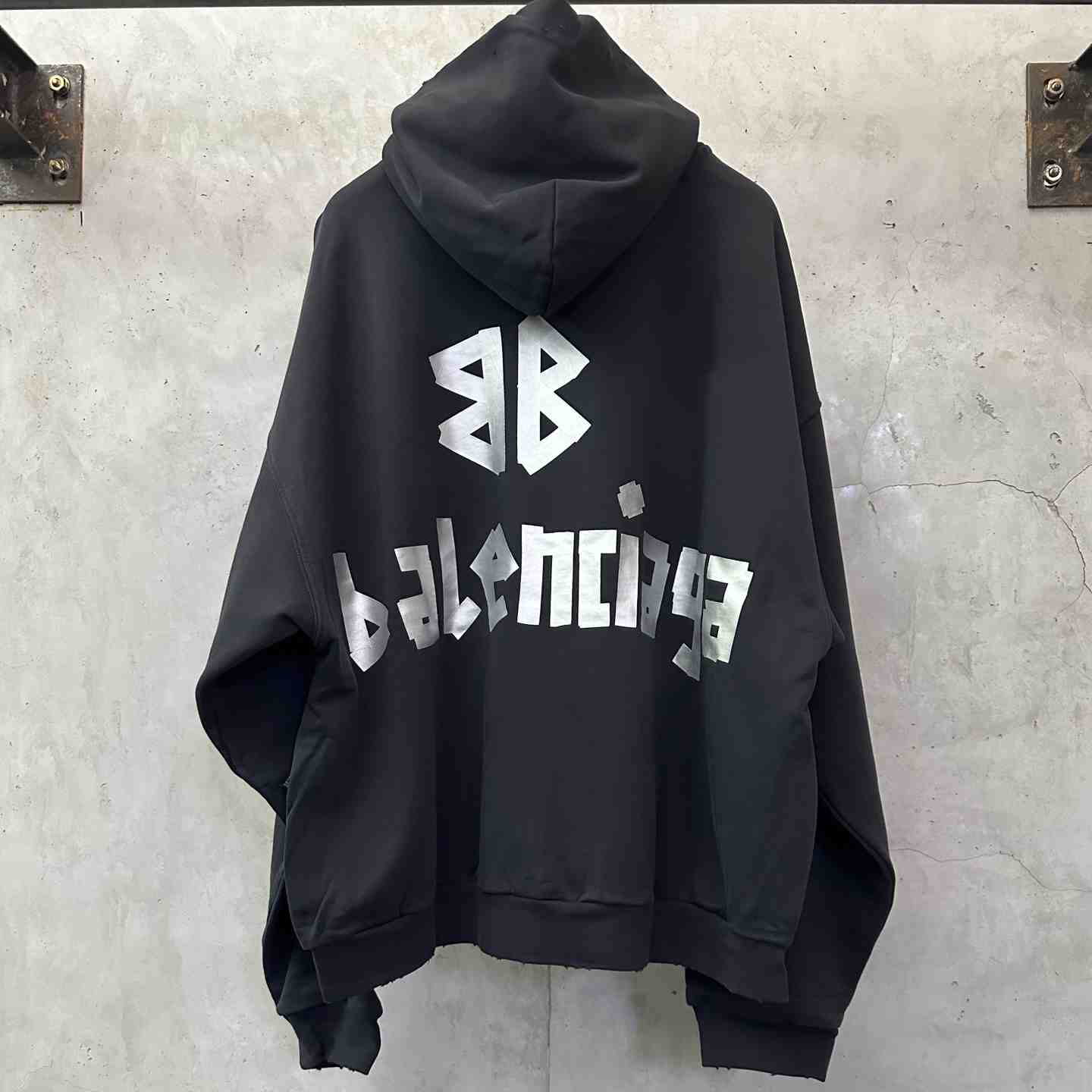 Balenciaga Tape Type Ripped Hoodie - DopestKickz