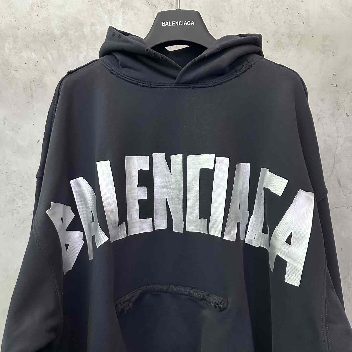 Balenciaga Tape Type Ripped Hoodie - DopestKickz