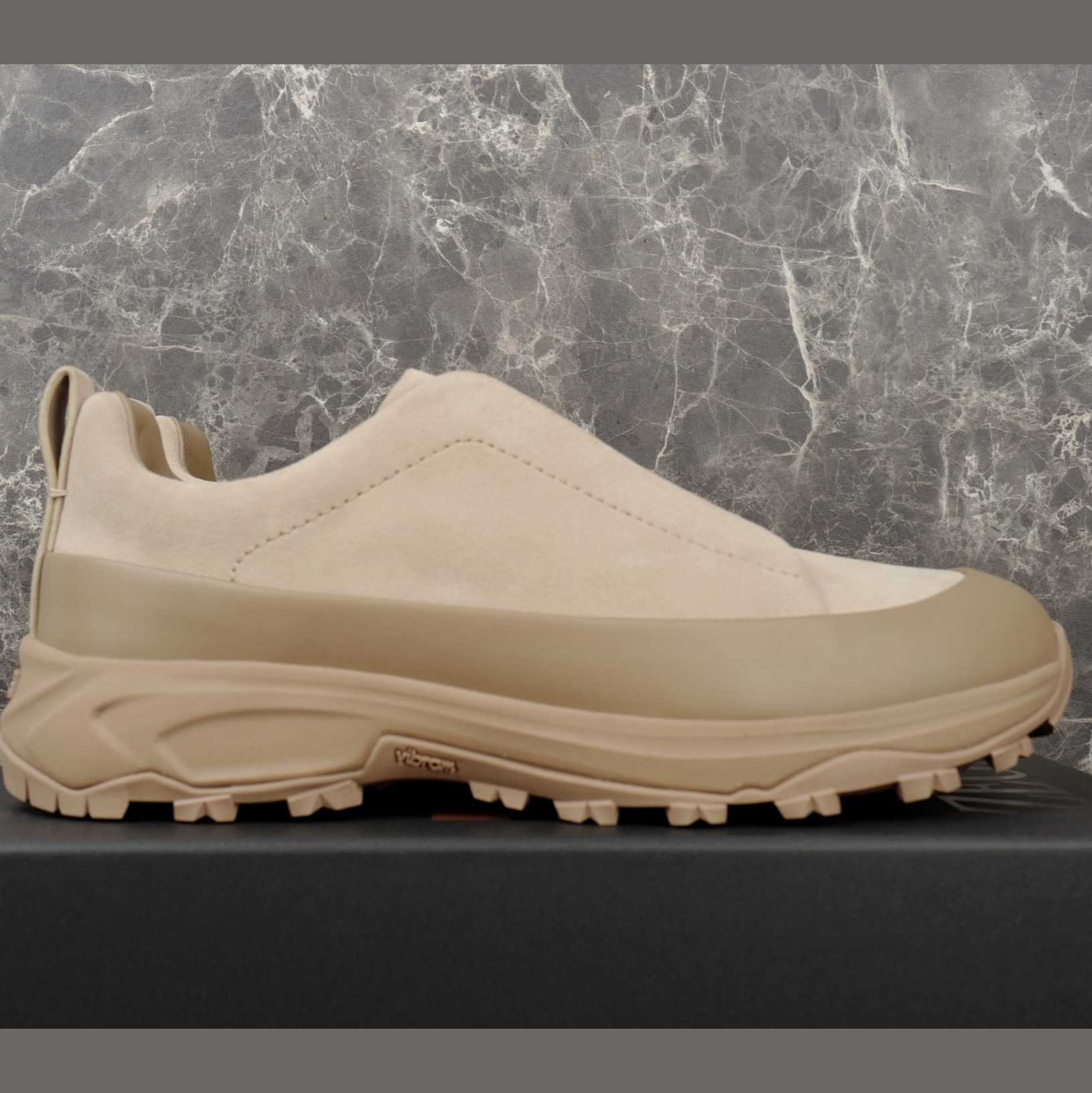 Zegna Light Taupe Leather and Suede Triple Stitch™ Monte Sneakers - DopestKickz