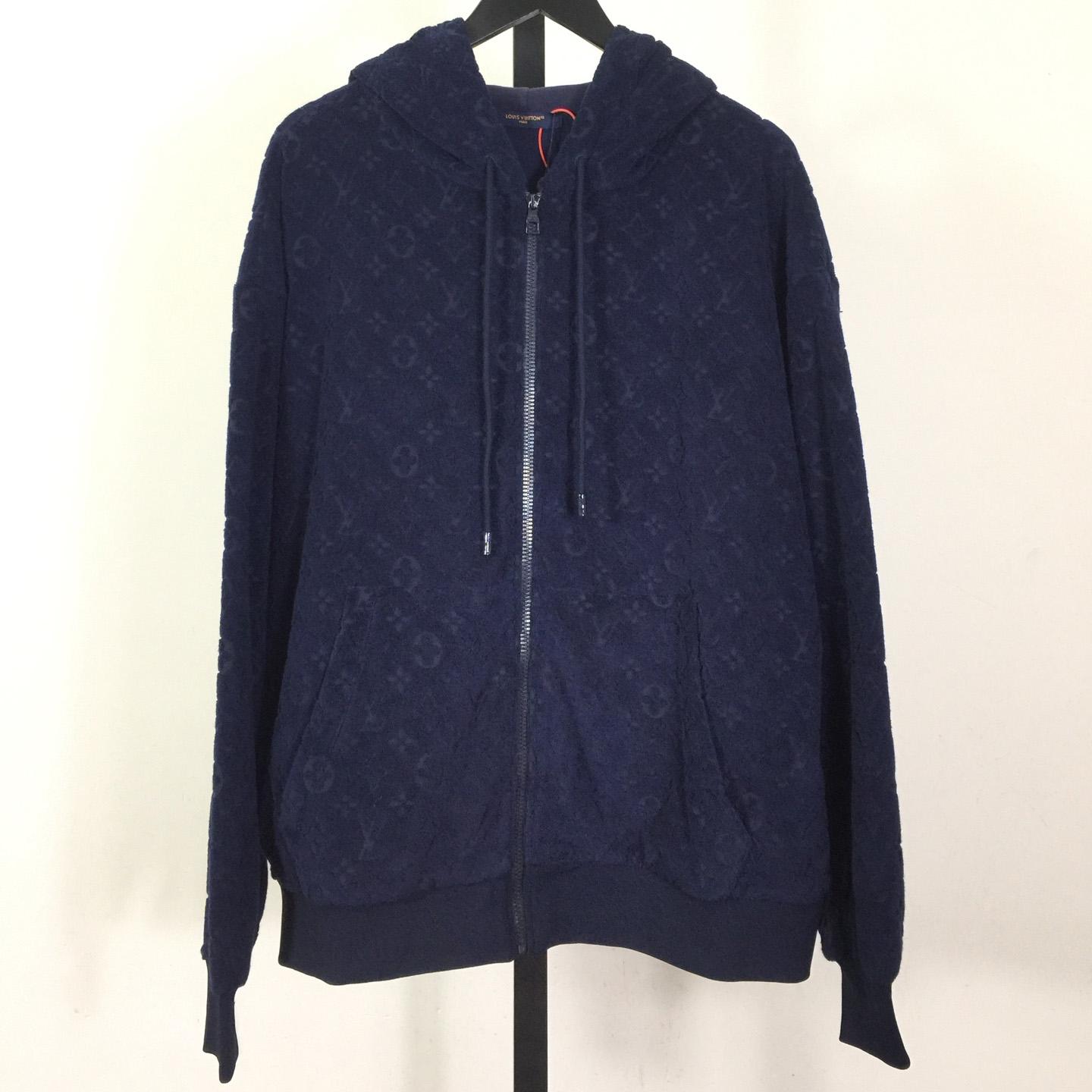 Louis Vuitton Monogram Terry Zip-Through Hoodie   1AHUWX - DopestKickz